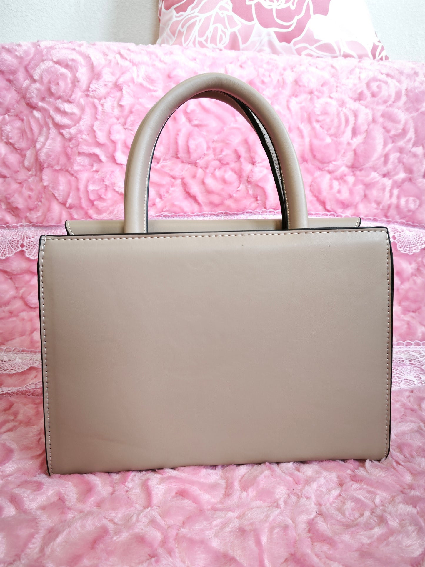 Light Khaki & Snake Print 2-Piece Handbag