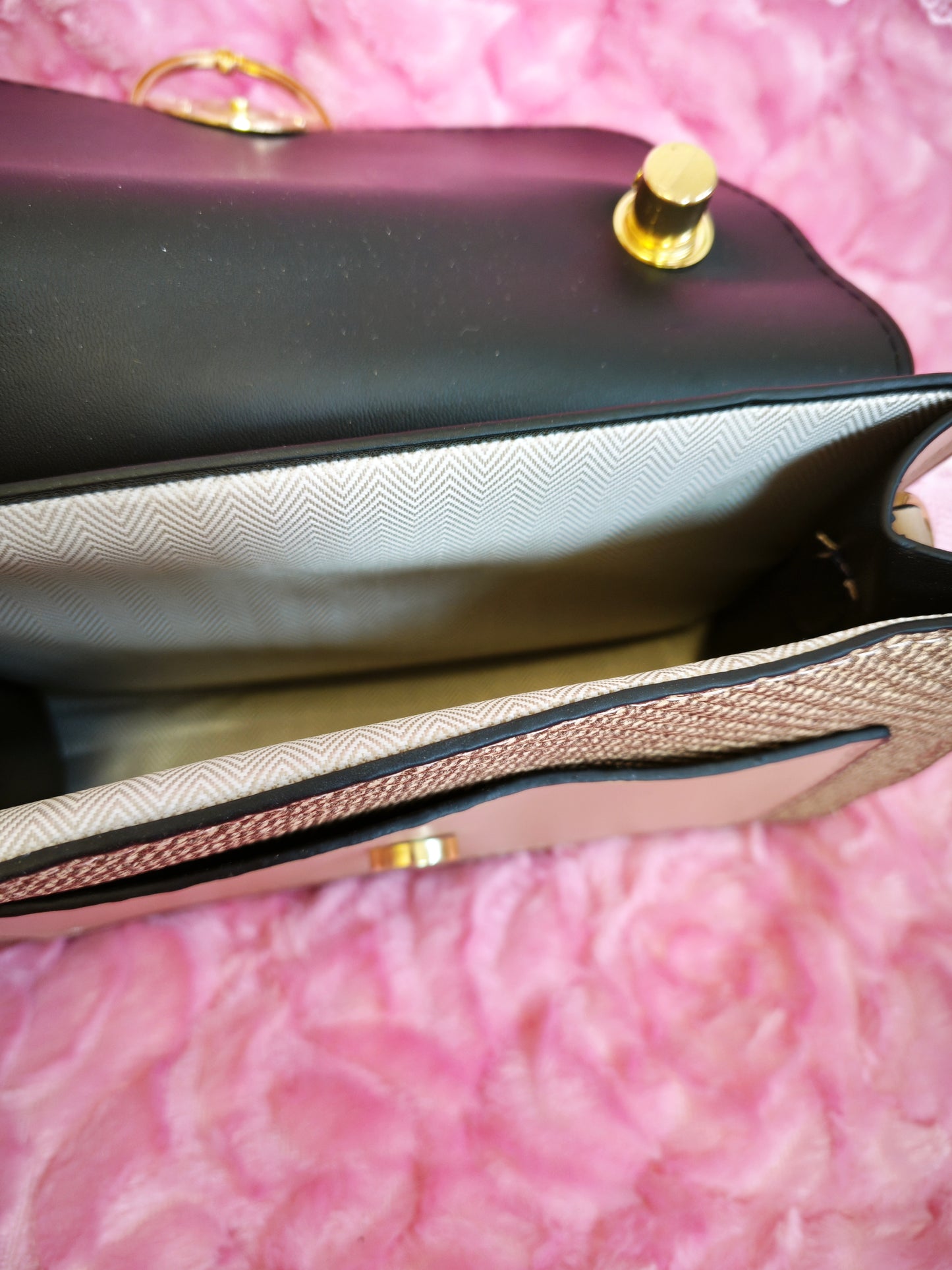 Light Brown Textured 2-Piece Handbag