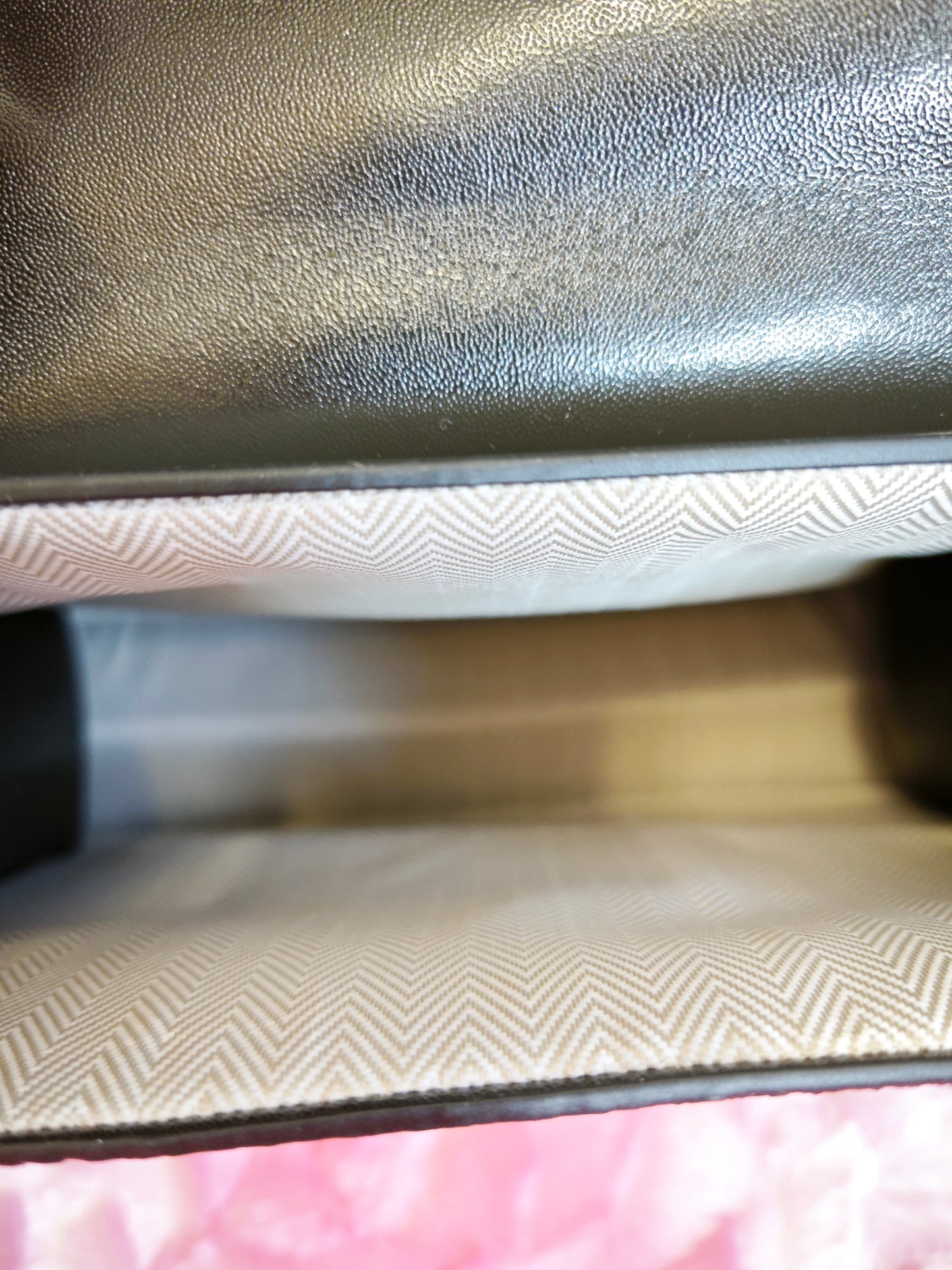 Off-White & Tan Stripe 2-Piece Handbag