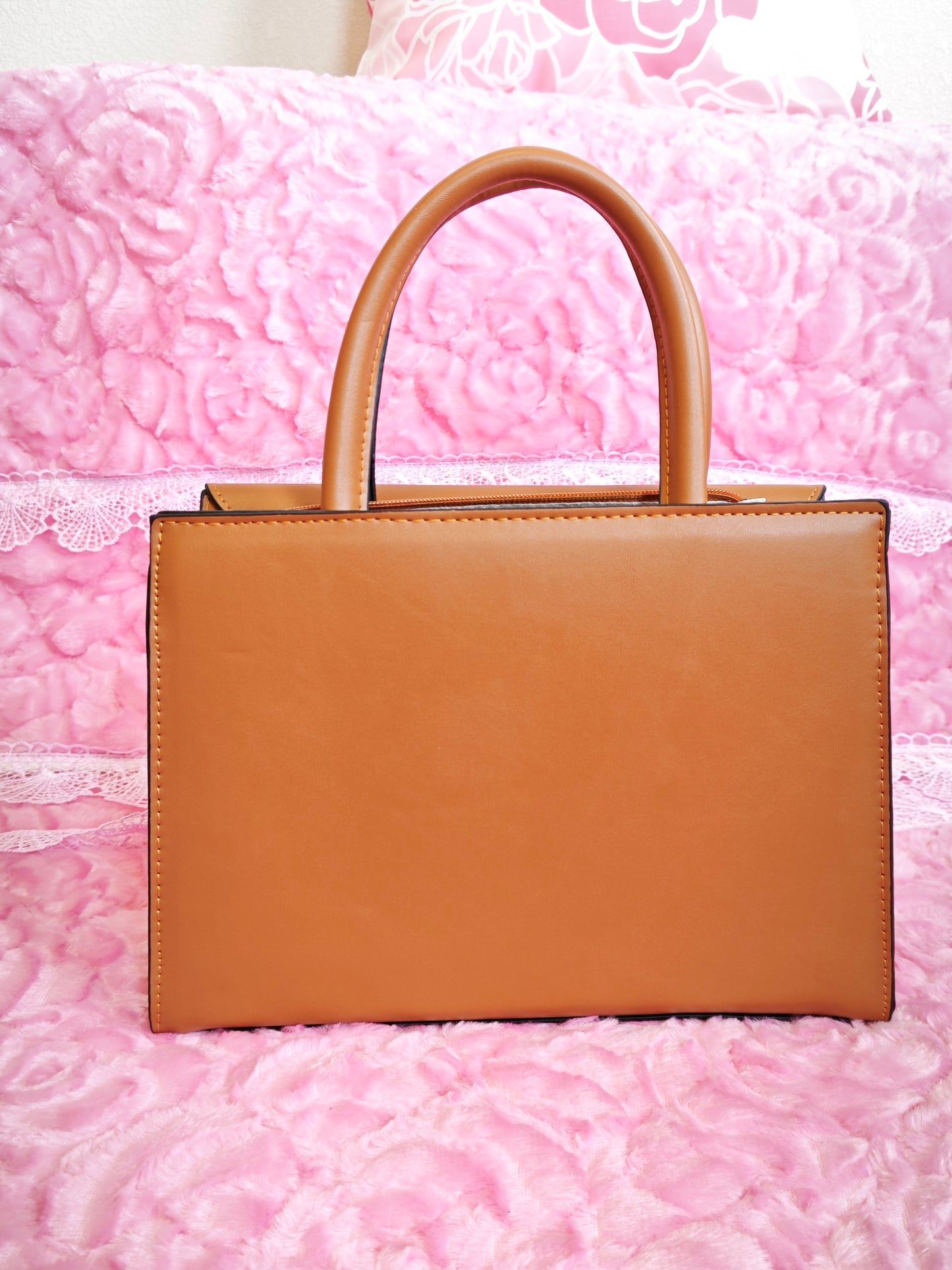 Tan & Stripe 2-Piece Handbag