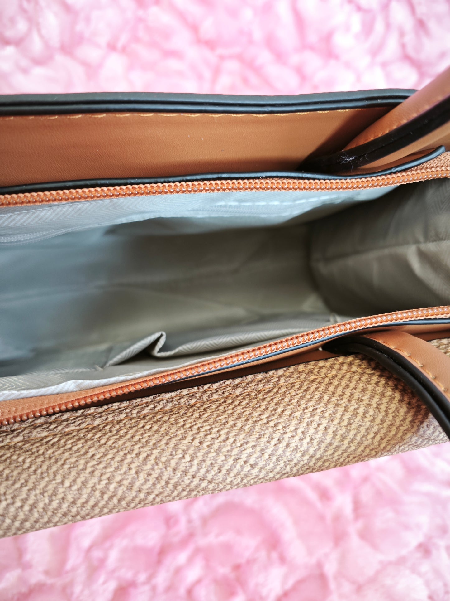 Tan Textured 2-Piece Handbag