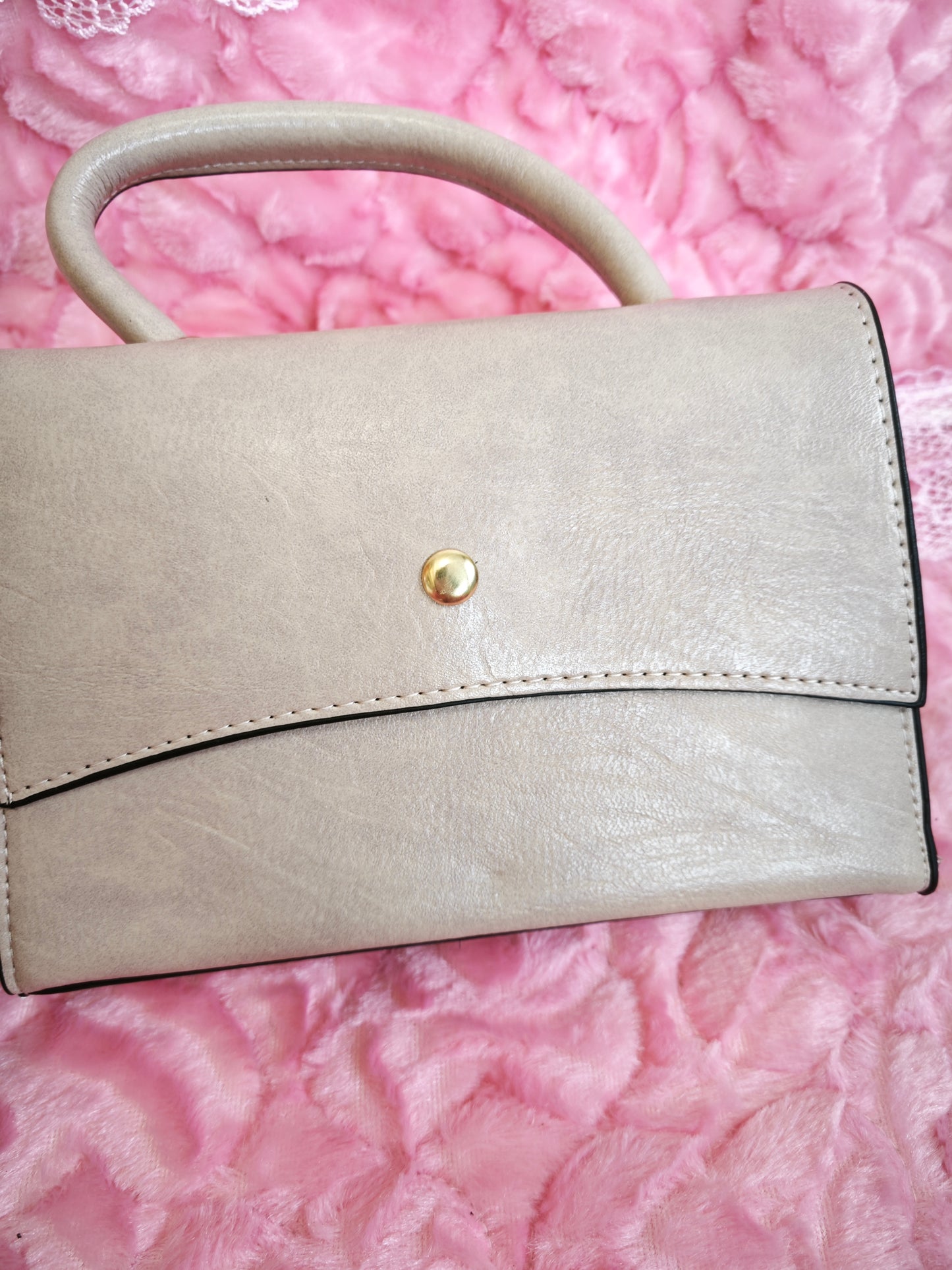 Light Khaki Quilted 3-Piece Handbag