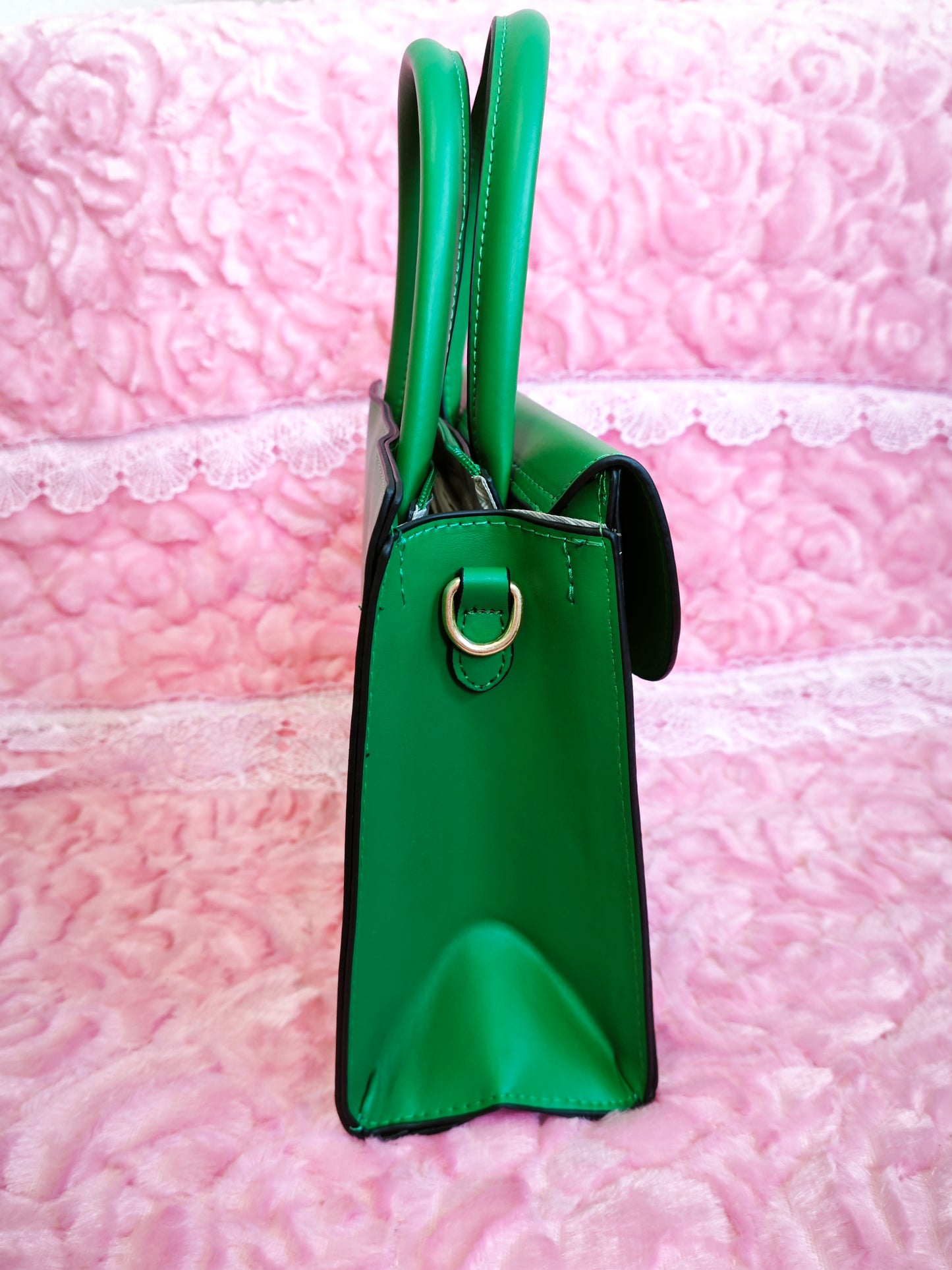 Emerald Green Pleated 2-Piece Handbag