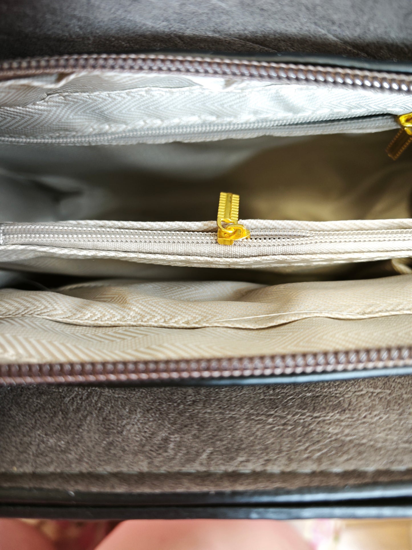 Dark Gray Quilted 3-Piece Handbag