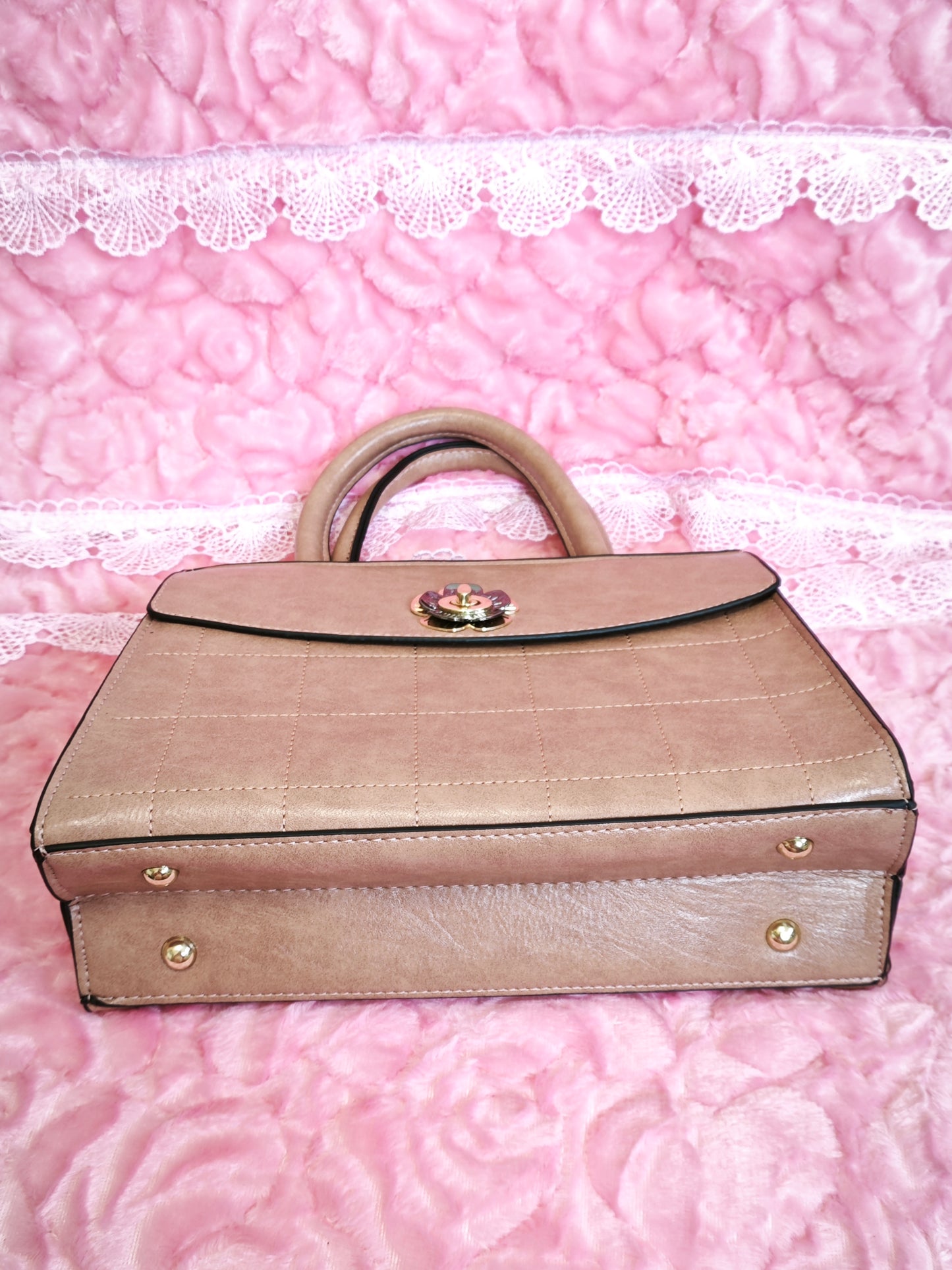 Light Brown Quilted 2-Piece Handbag