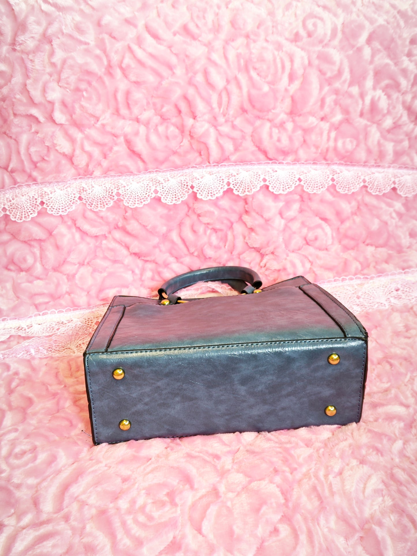 Hazy Blue Metal-Ring 2-Piece Handbag