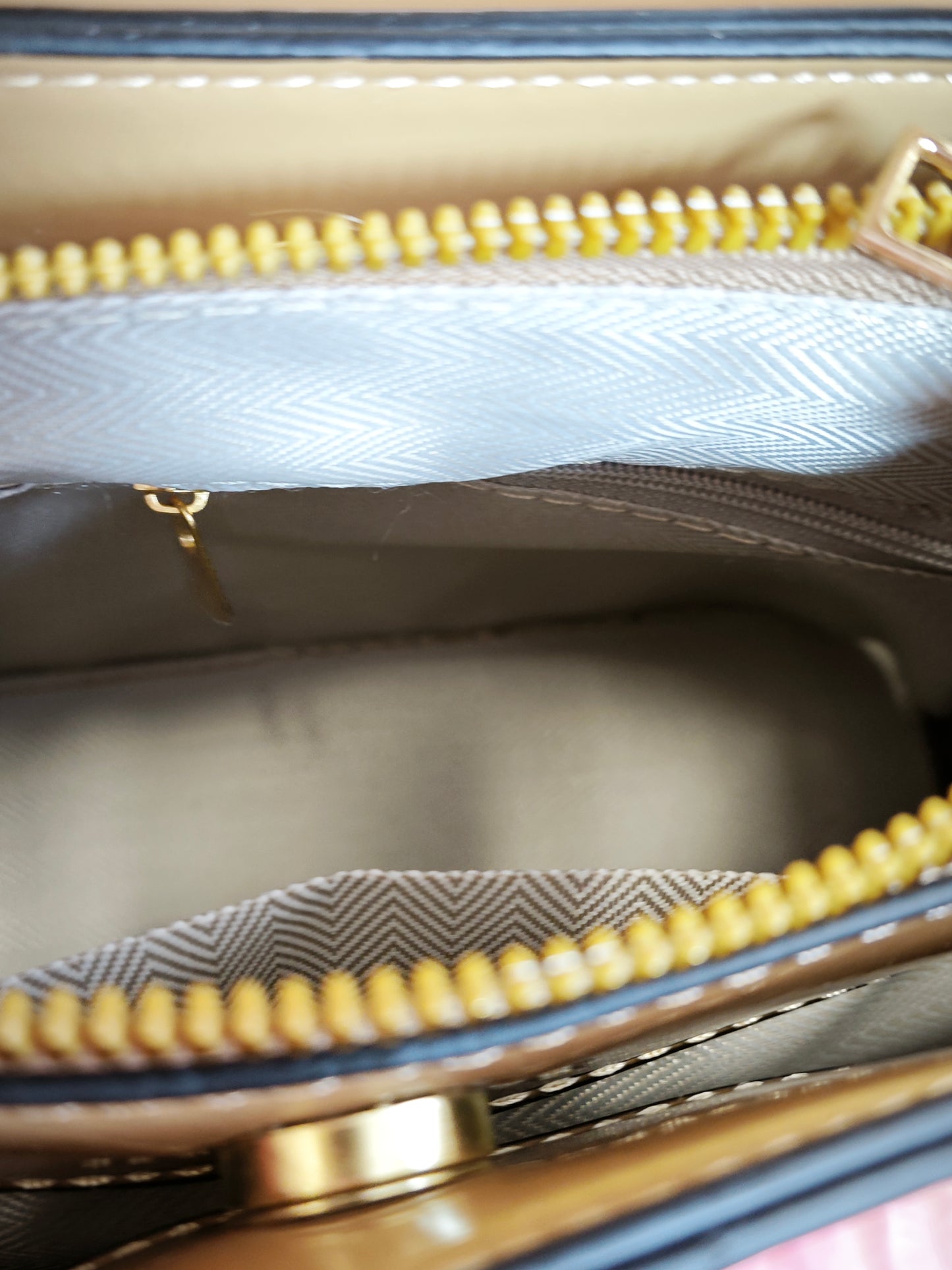 Light Khaki Patent Crocodile Handbag