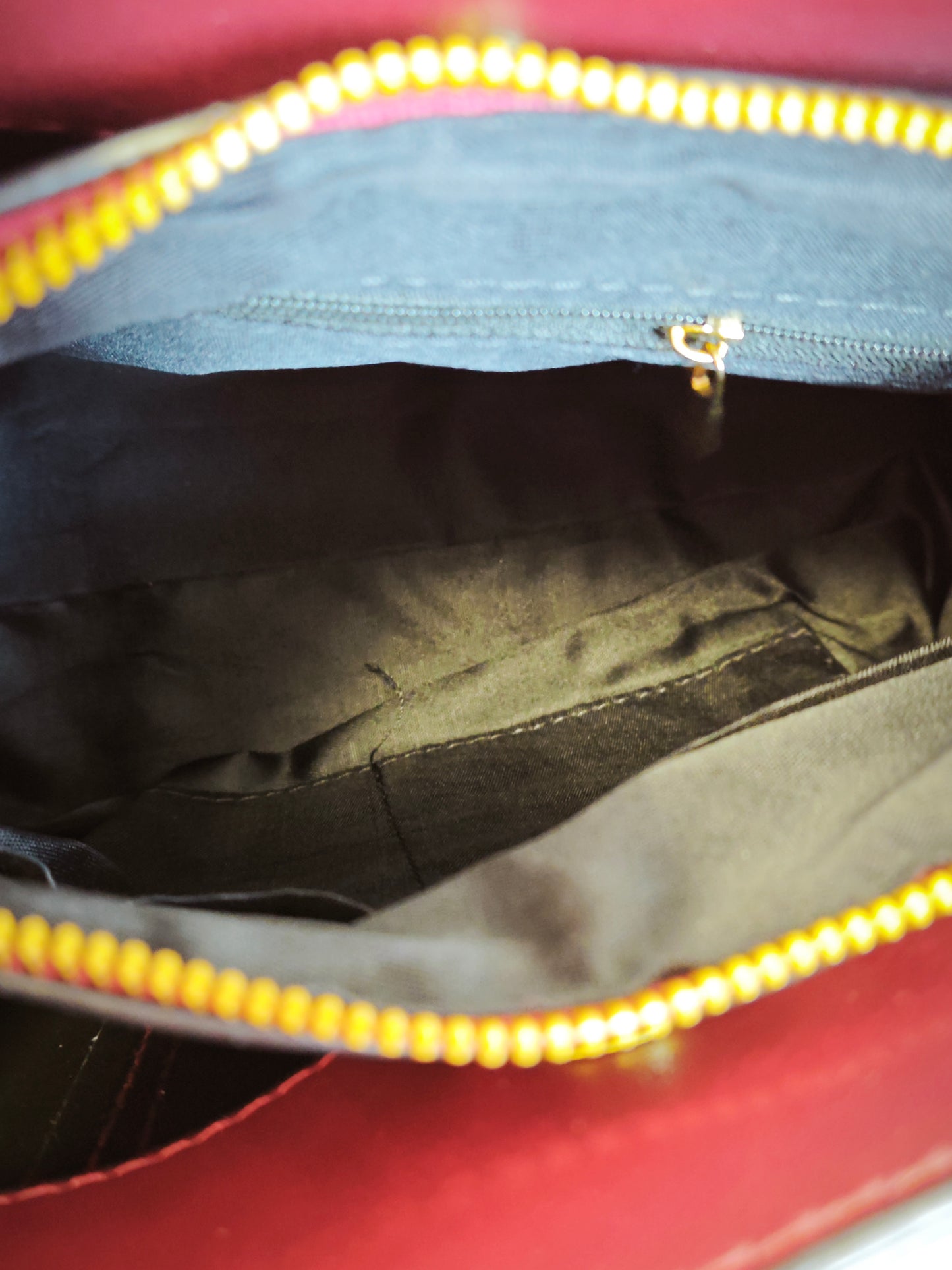 Burgundy & Gold-White Crocodile-Print 3-Piece Handbag