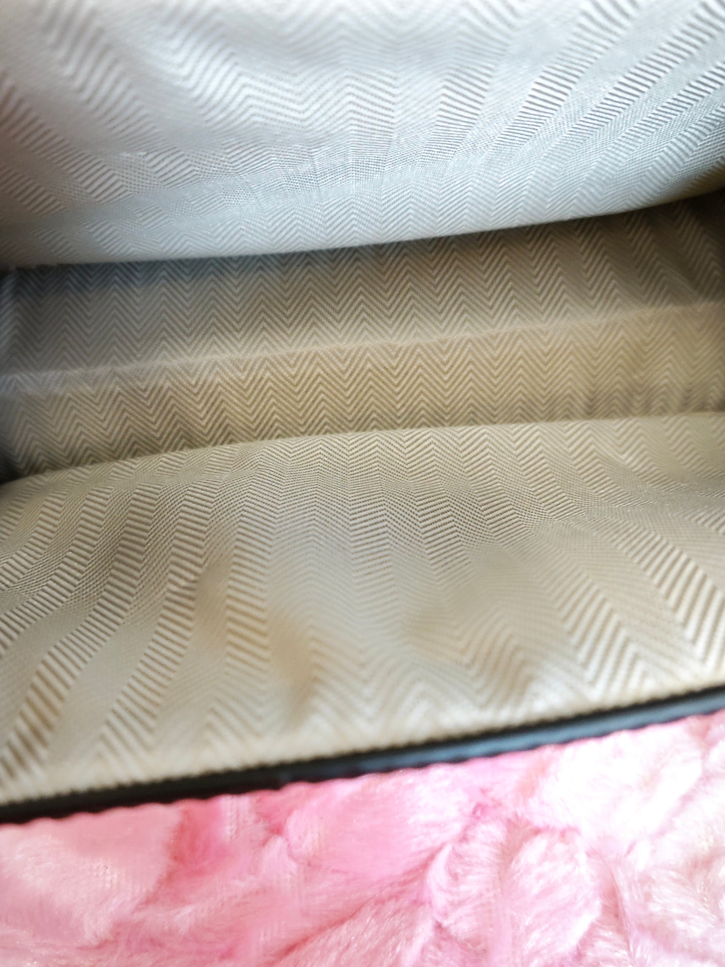 Light Apricot & Striped 2-Piece Handbag