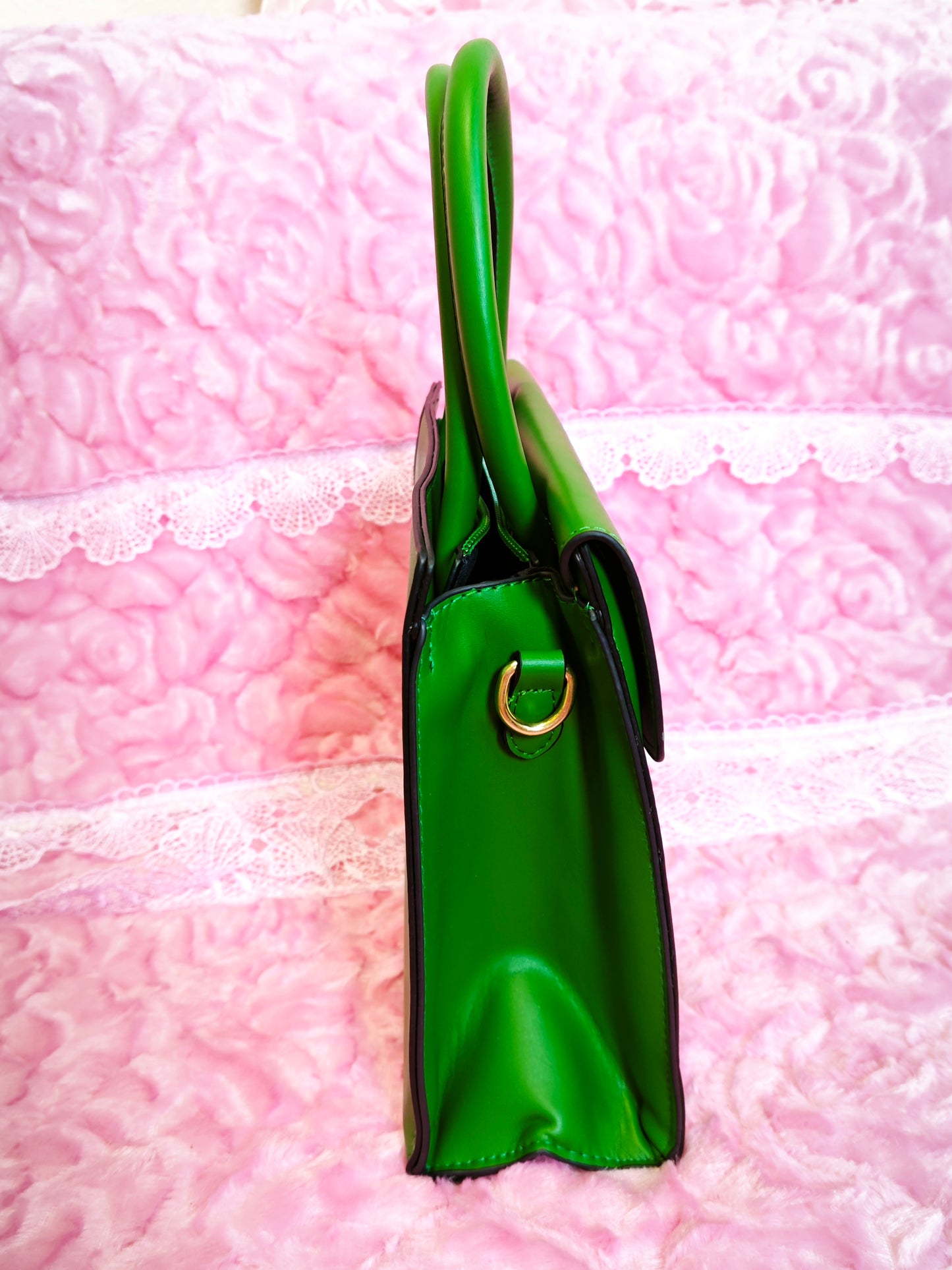 Dark Green & Crocodile-Print 2-Piece Handbag