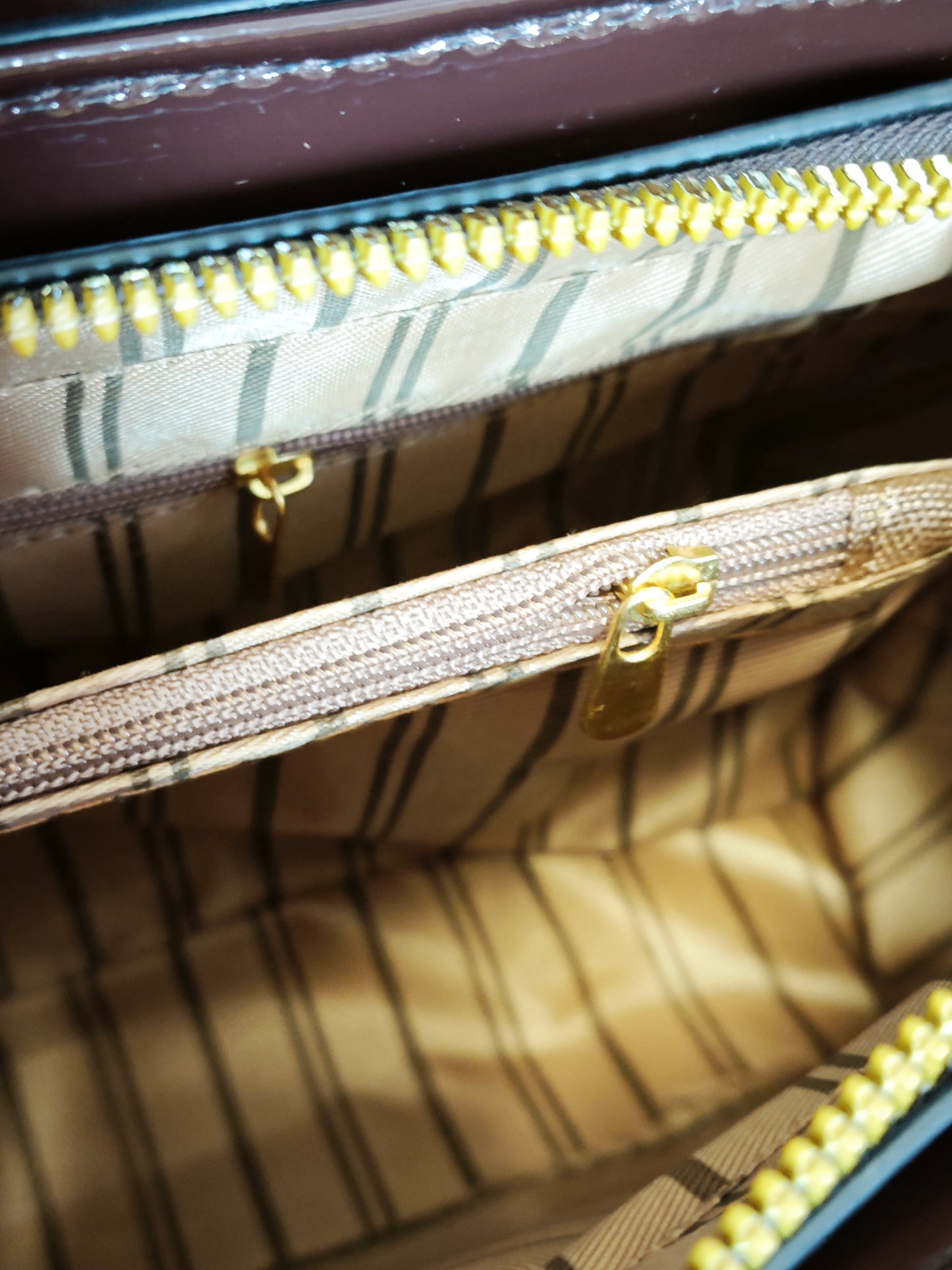 Dark Brown Patent Crocodile Handbag