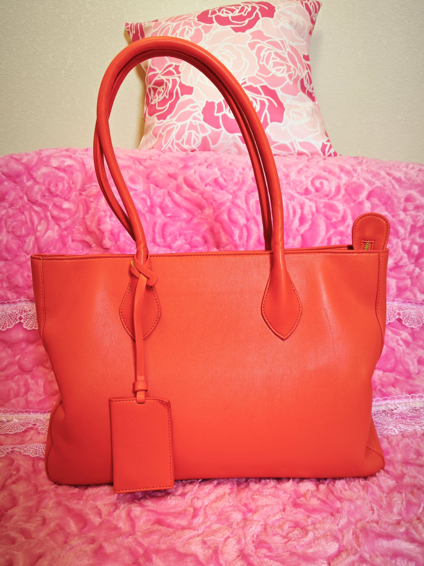 Orange-Red Minimalist Tote Bag