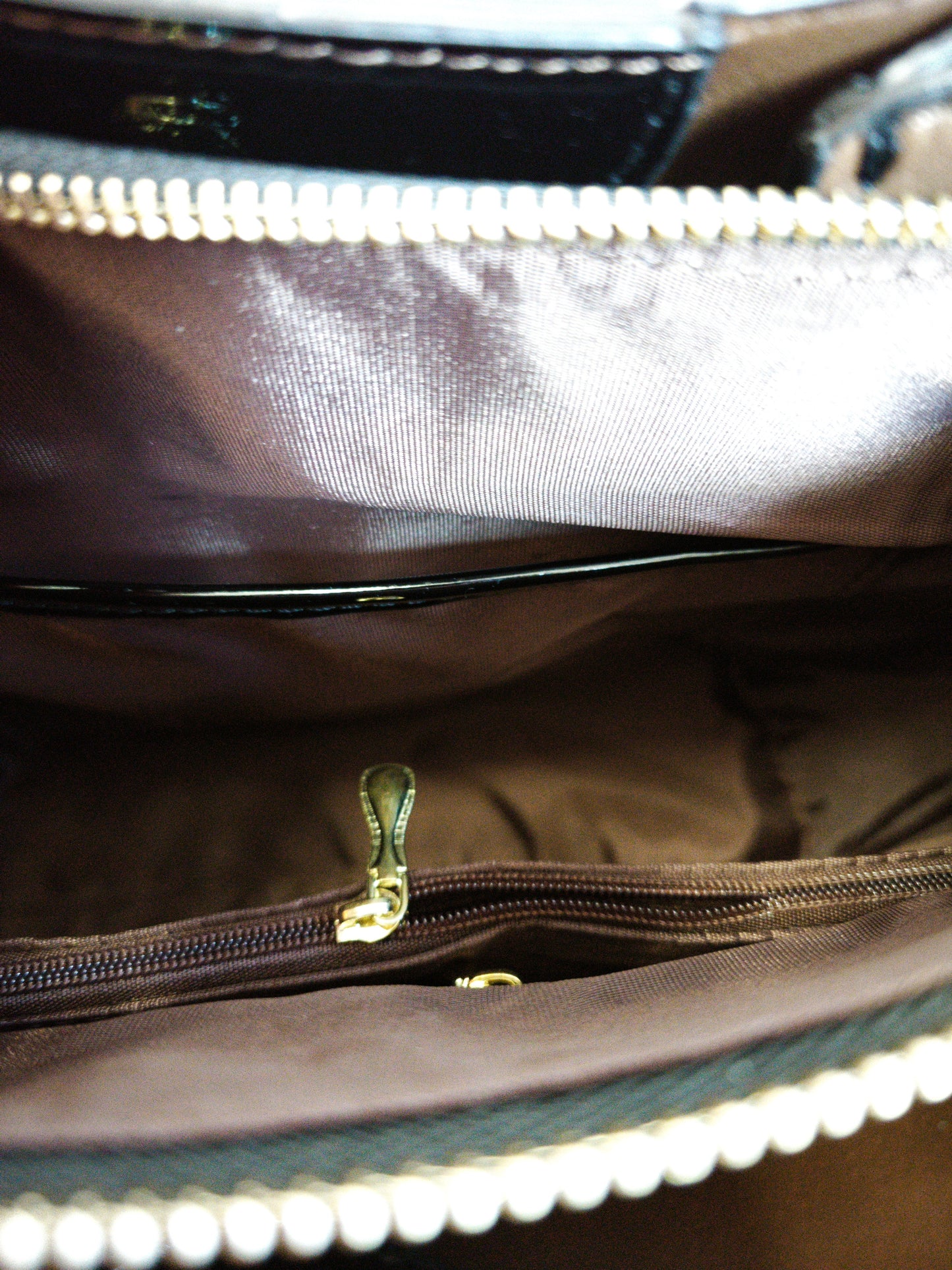 Dark Green Patent 3D Crocodile-Print Handbag with Contrast Handles