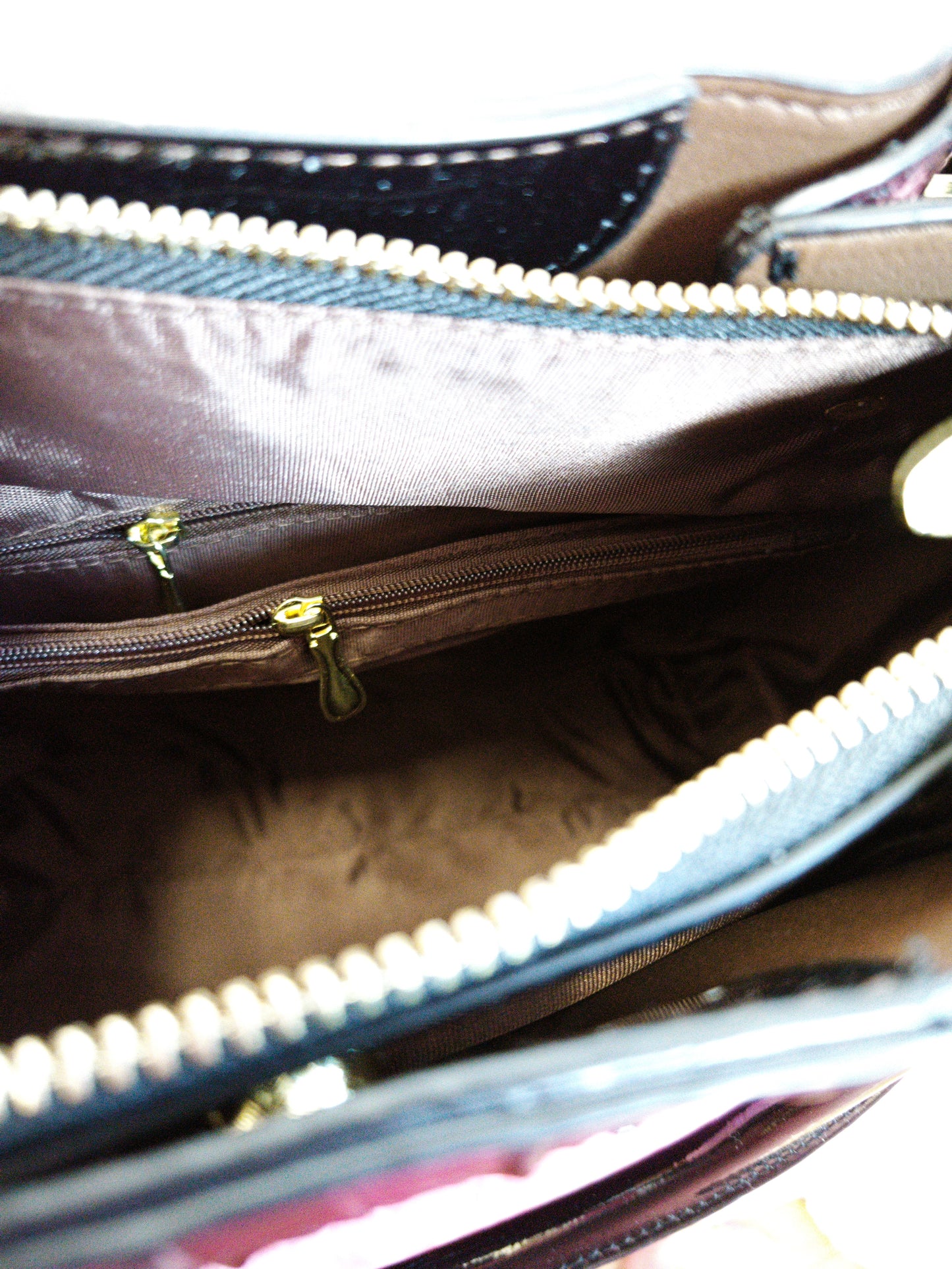 Deep Purple Patent 3D Crocodile-Print Handbag with Contrast Handles