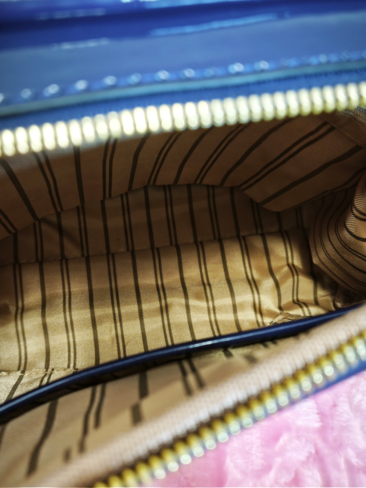 Navy Patent Crocodile-Print Handbag