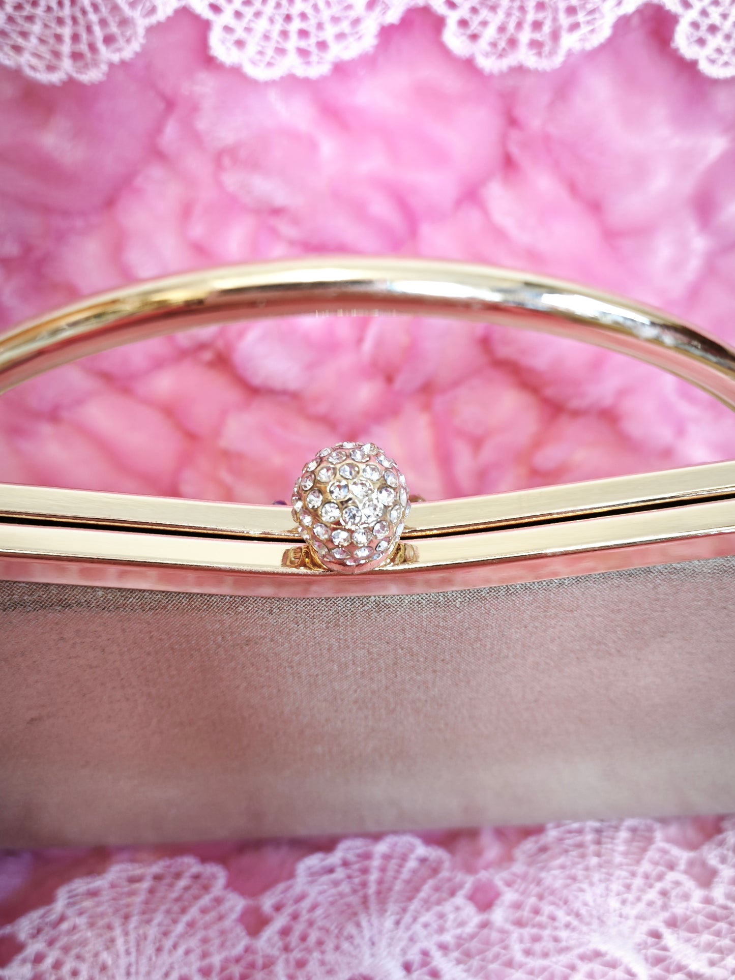 Multi-Colored Crystal-Embellished Evening Handbag with Metal Handle