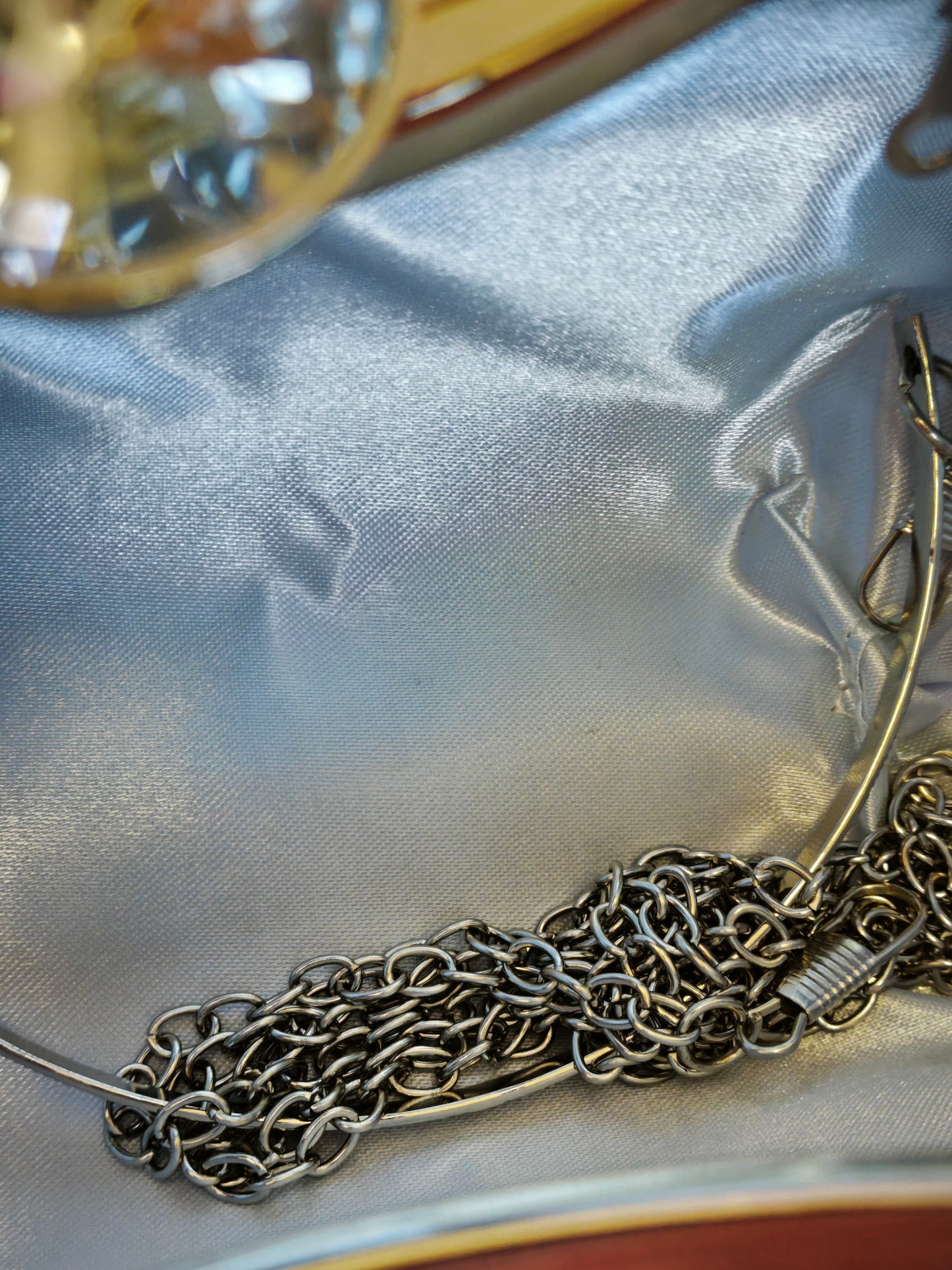 Silver Crystal-Embellished Bow-Shaped Evening Clutch