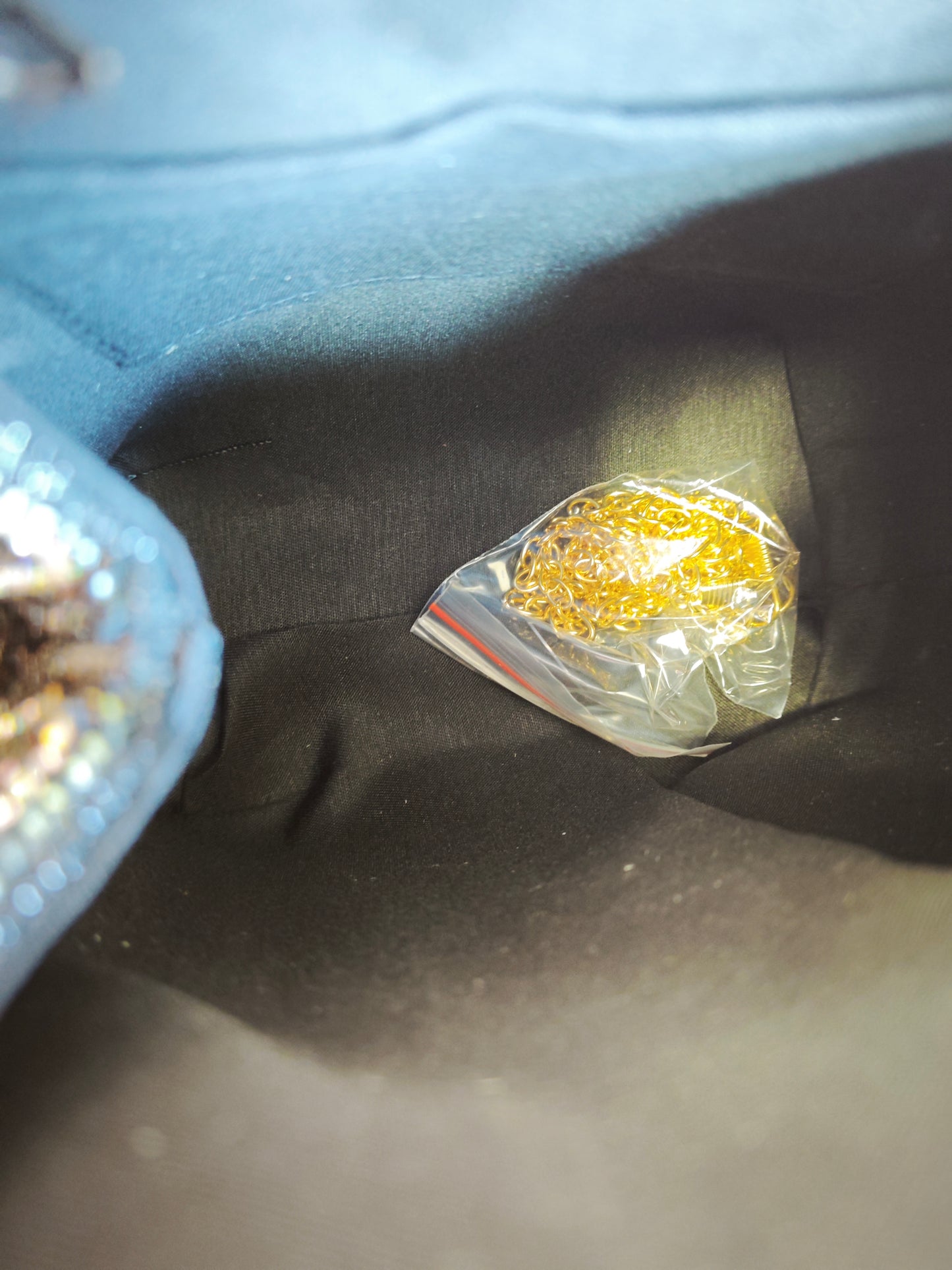 Black Crystal-Patterned Evening Handbag