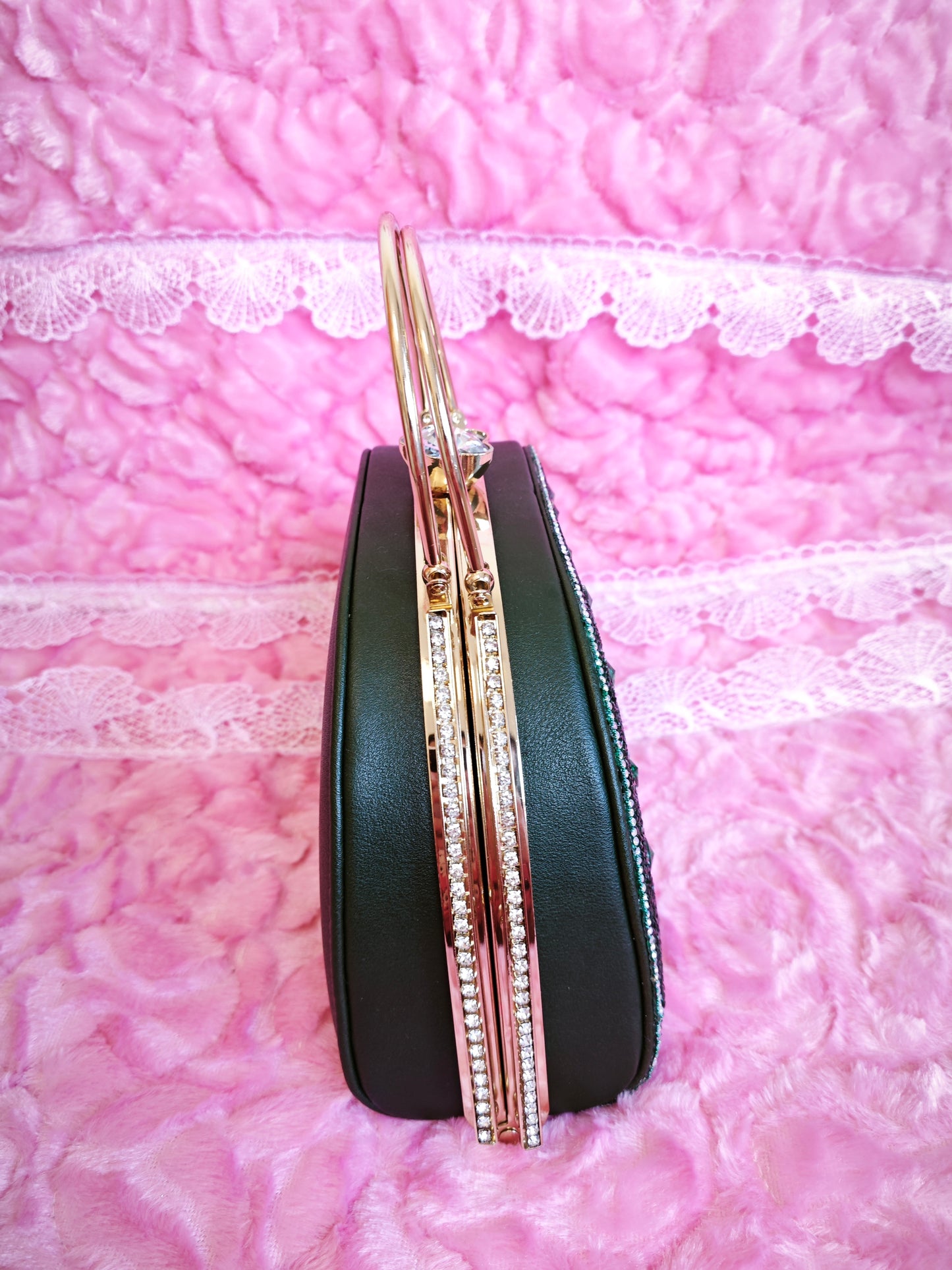 Peacock-Pattern Multi-Colored Crystal Evening Handbag