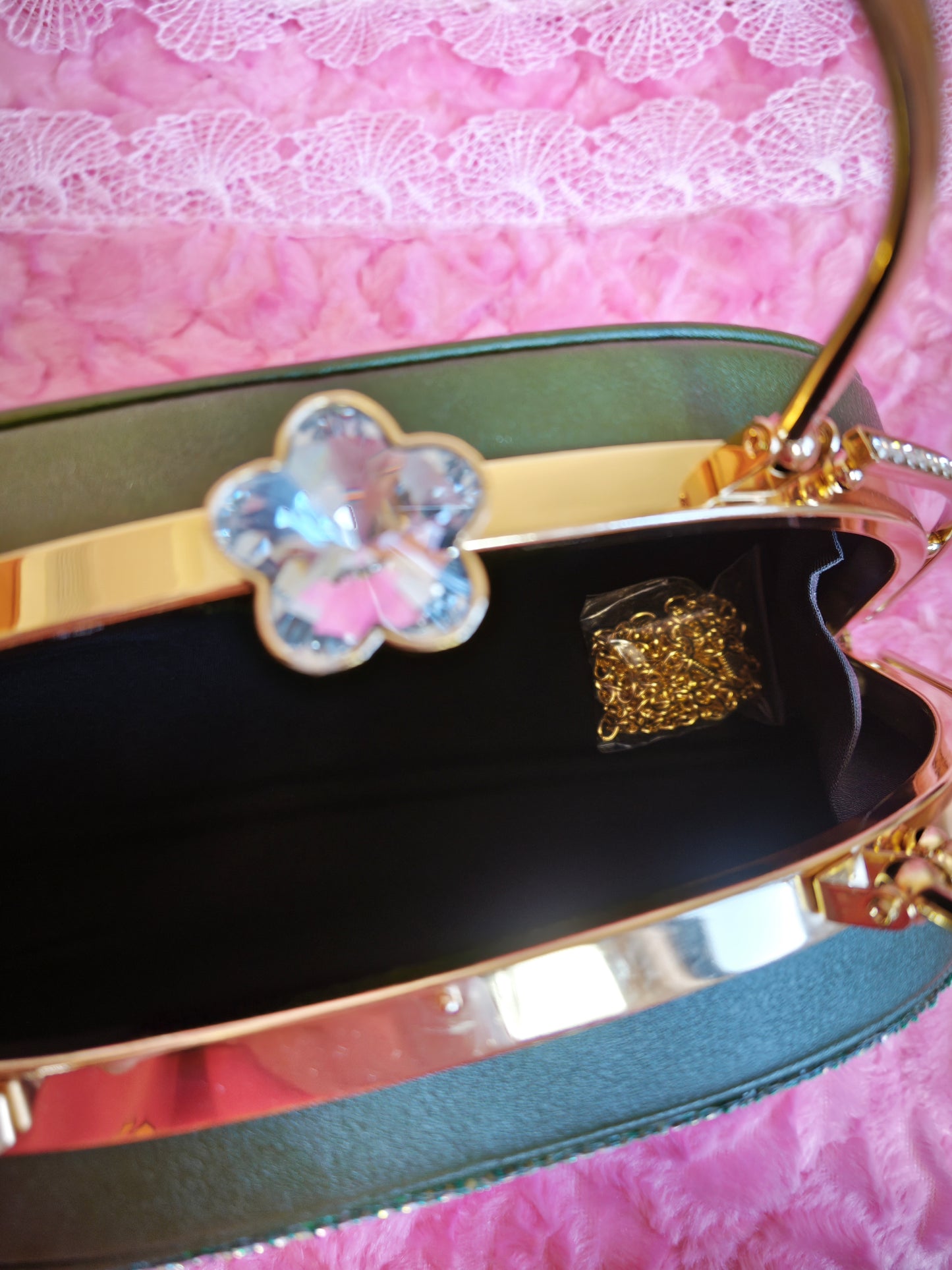 Peacock-Pattern Multi-Colored Crystal Evening Handbag