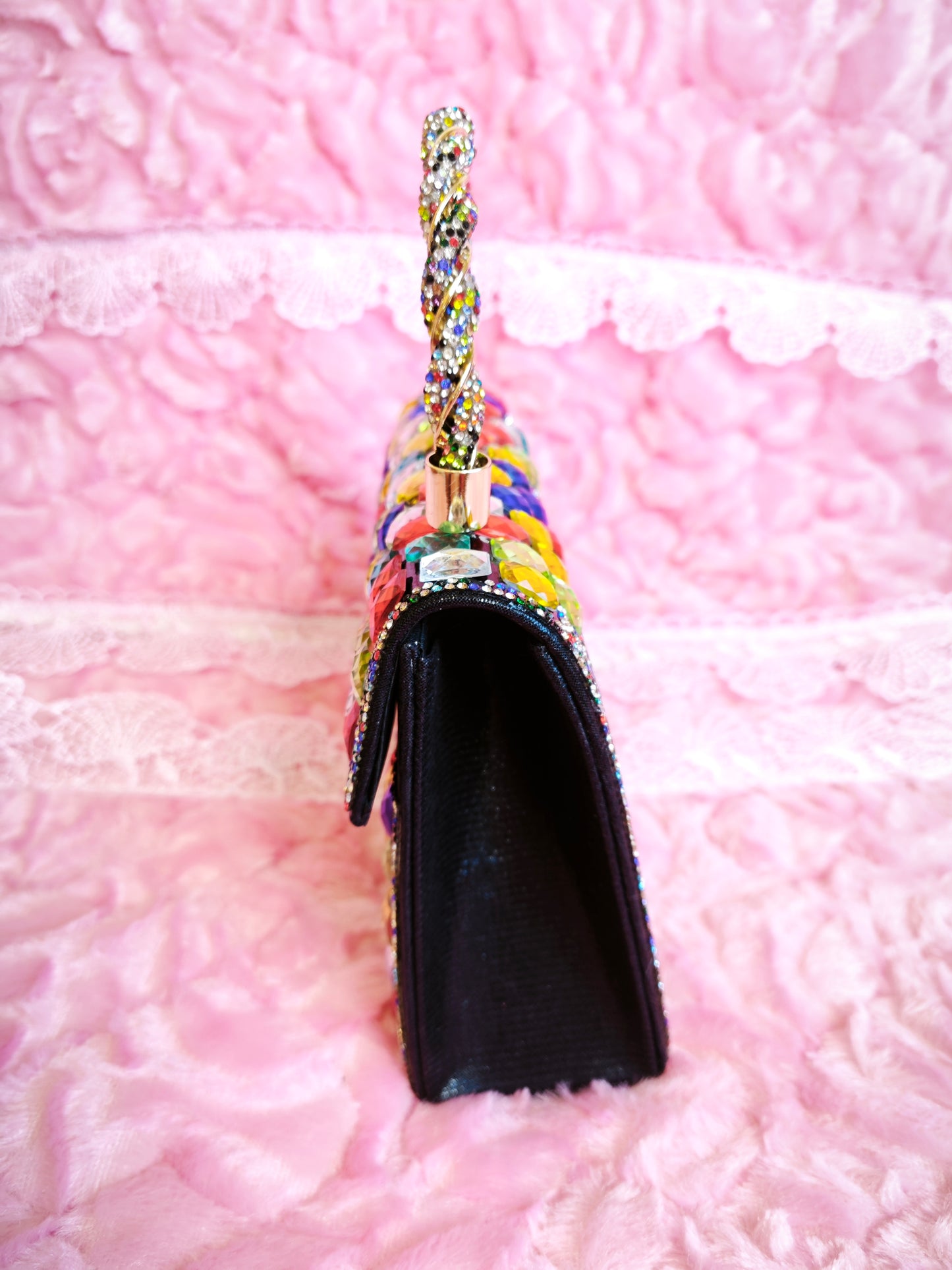 Multi-Colored Crystal Mosaic Evening Handbag