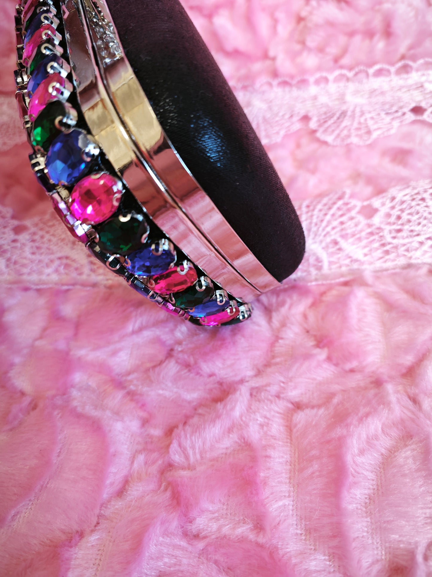 Black-Base Multi-Colored Crystal Patchwork Evening Clutch