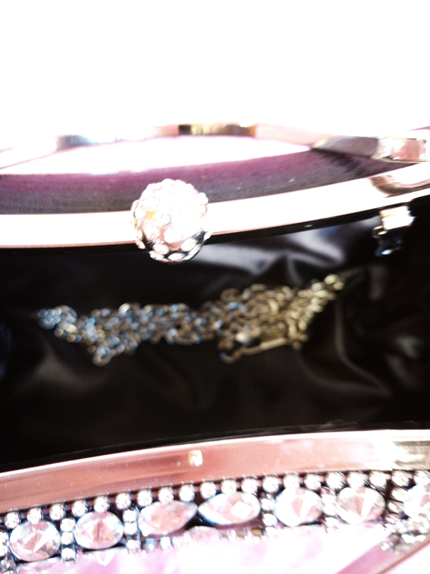 Black & Silver Crystal Waterdrop-Pattern Evening Handbag