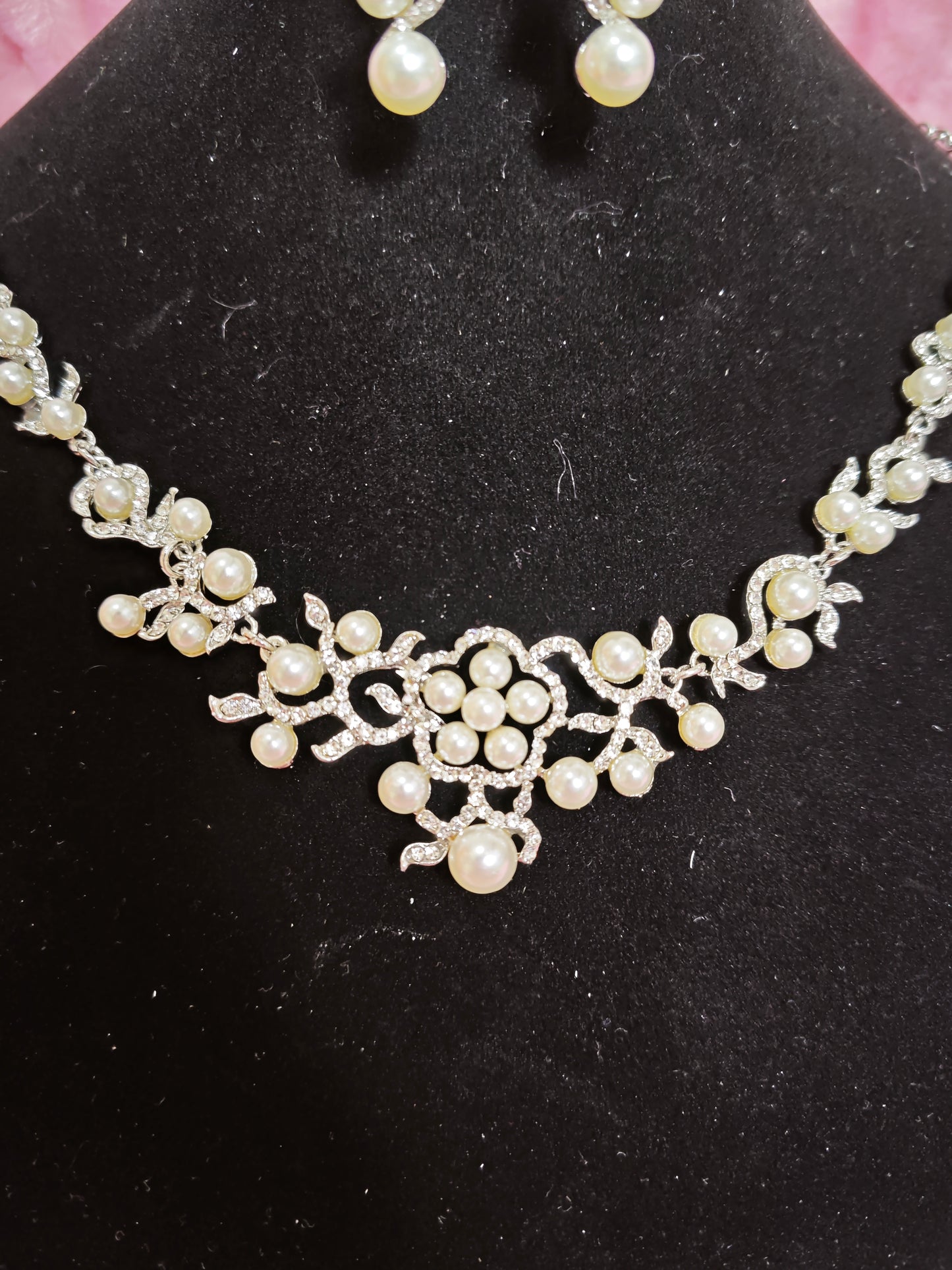 Elegant Pearl Twisted Vine Statement Jewelry Set