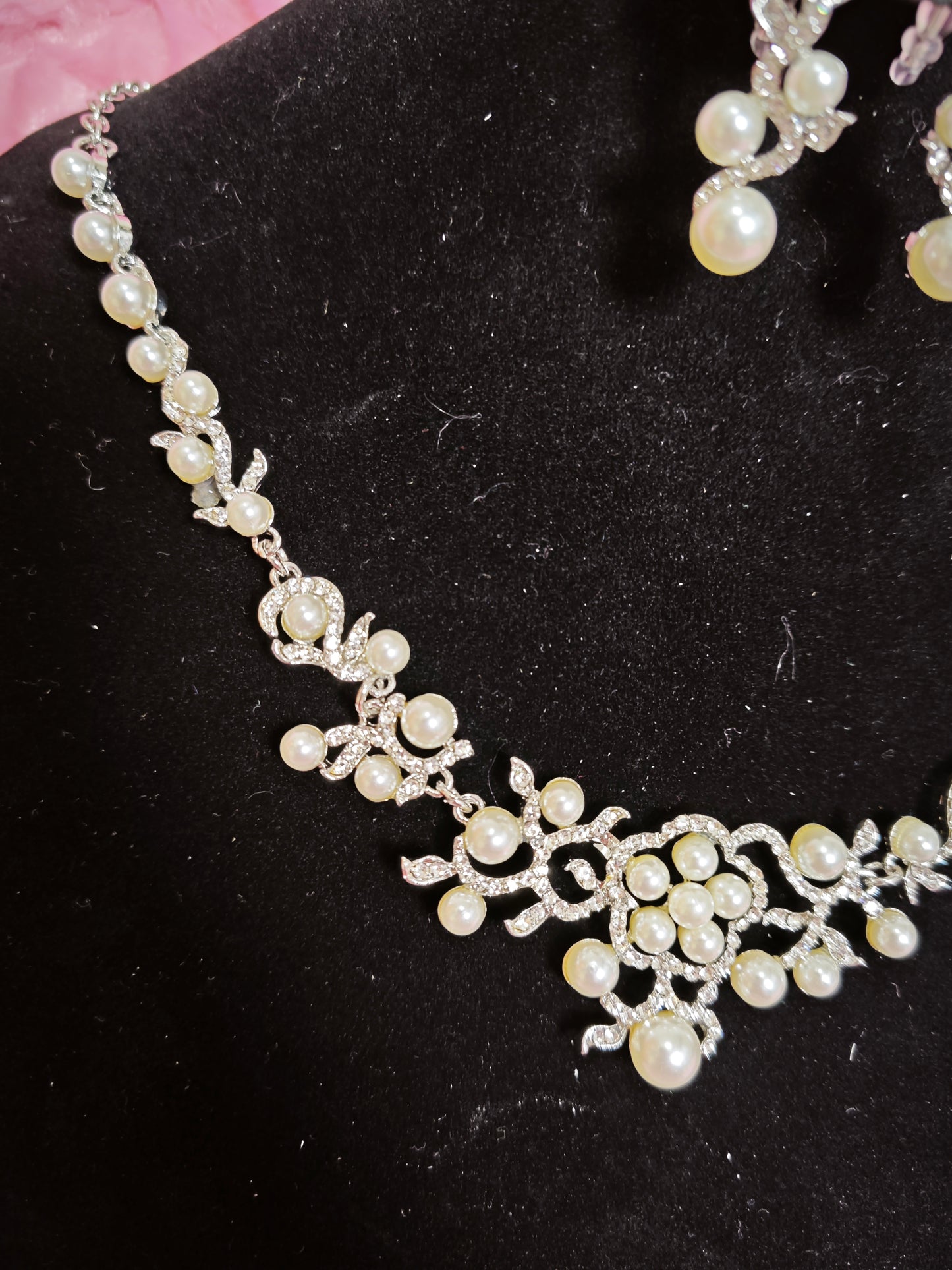 Elegant Pearl Twisted Vine Statement Jewelry Set