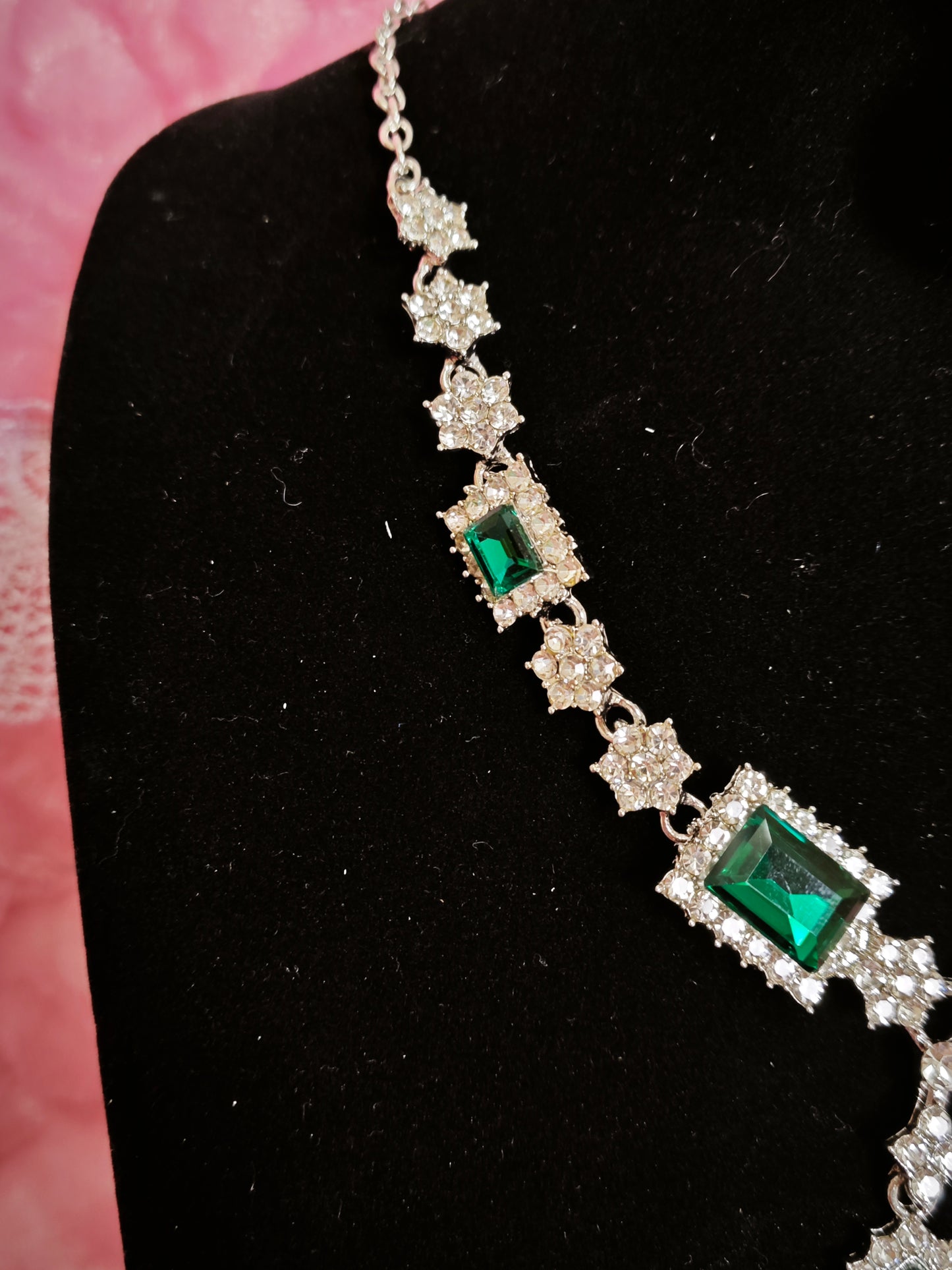 Luxury Emerald Crystal Geometric Statement Jewelry Set
