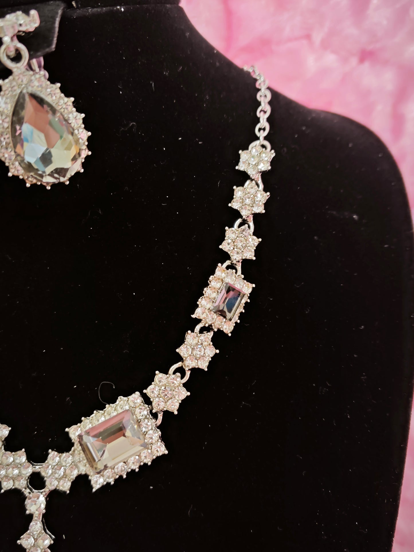 Chic Smoky Crystal Geometric Statement Jewelry Set