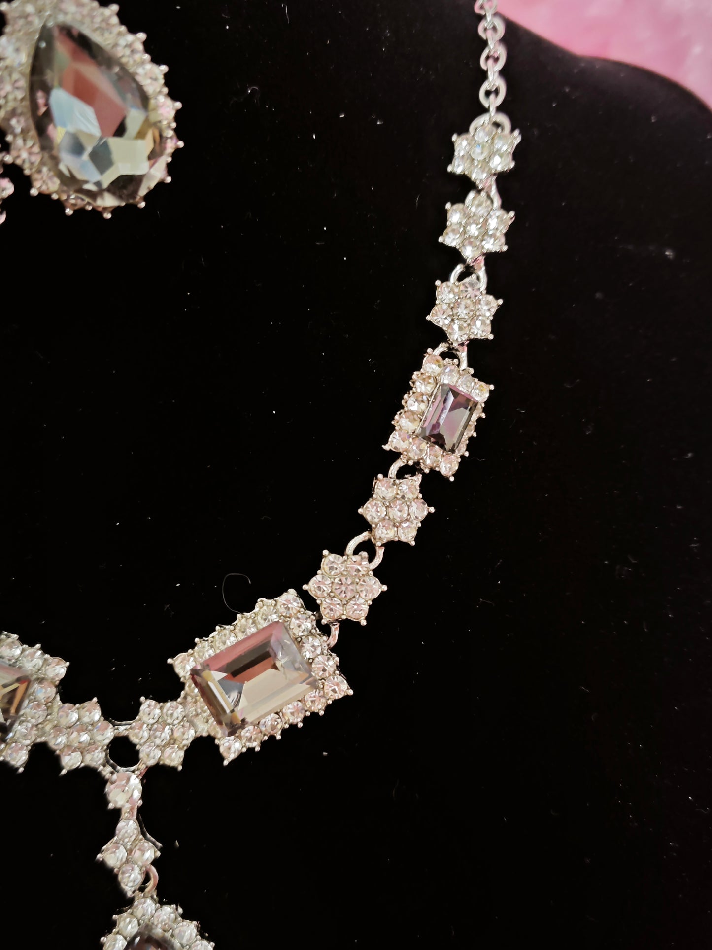 Chic Smoky Crystal Geometric Statement Jewelry Set