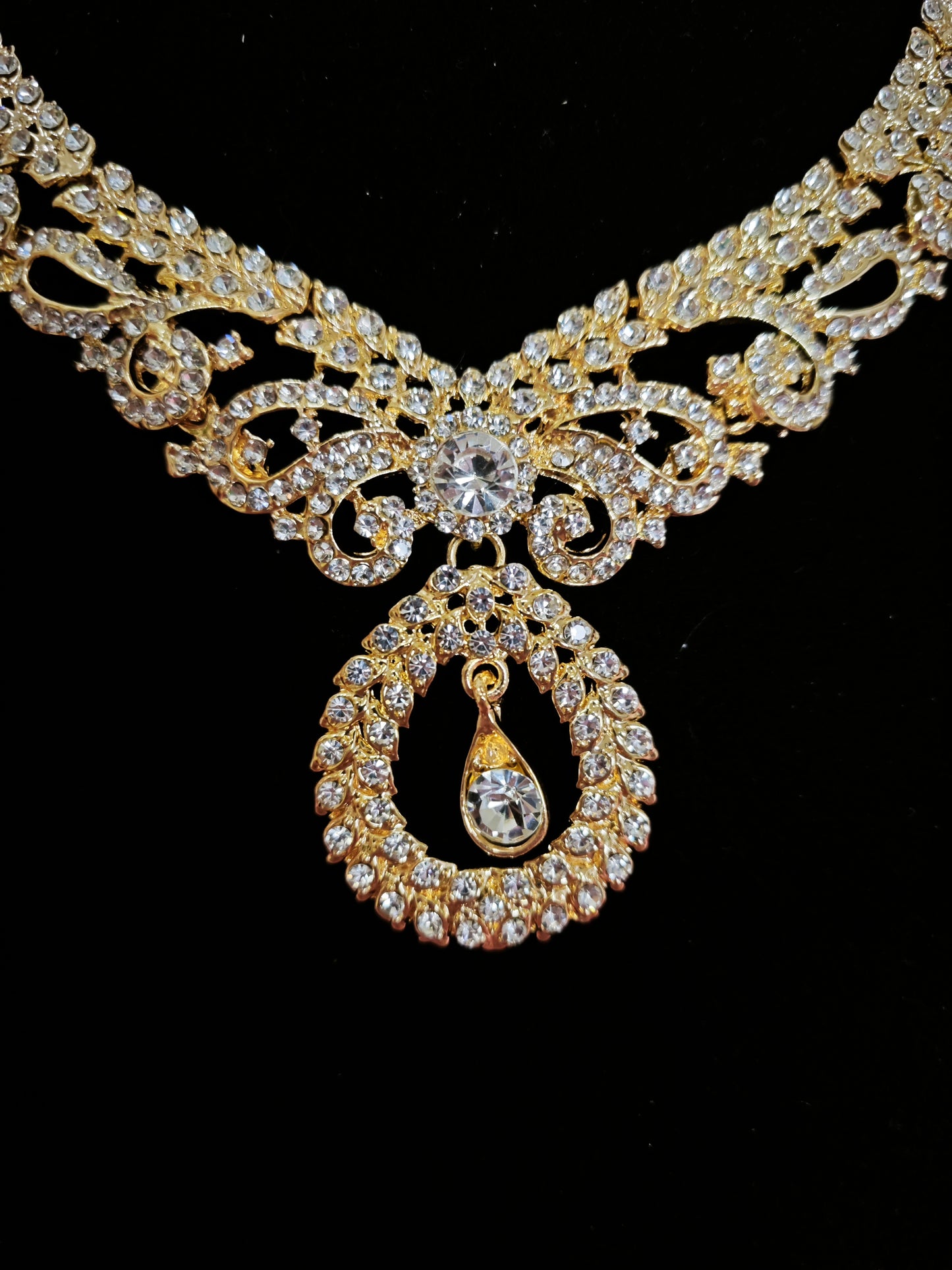 Luxury Full Diamond Twisted Vine Statement Jewelry Set