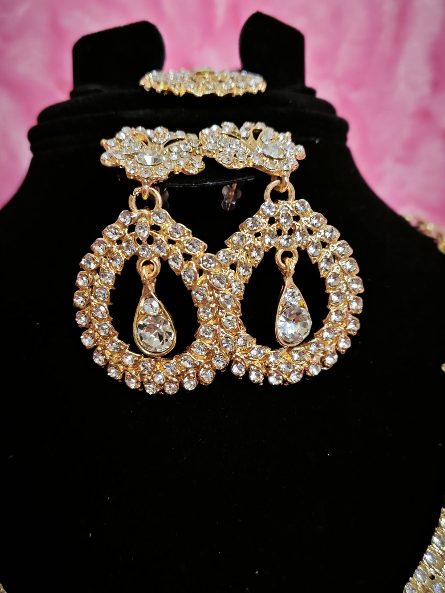 Luxury Full Diamond Twisted Vine Statement Jewelry Set