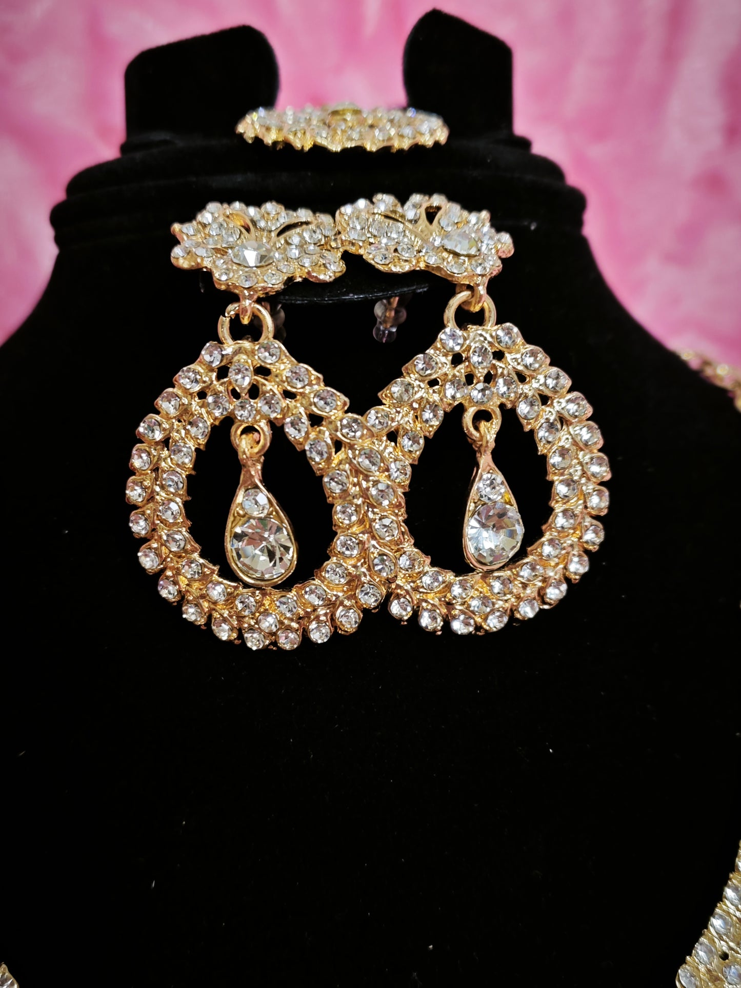 Luxury Full Diamond Twisted Vine Statement Jewelry Set