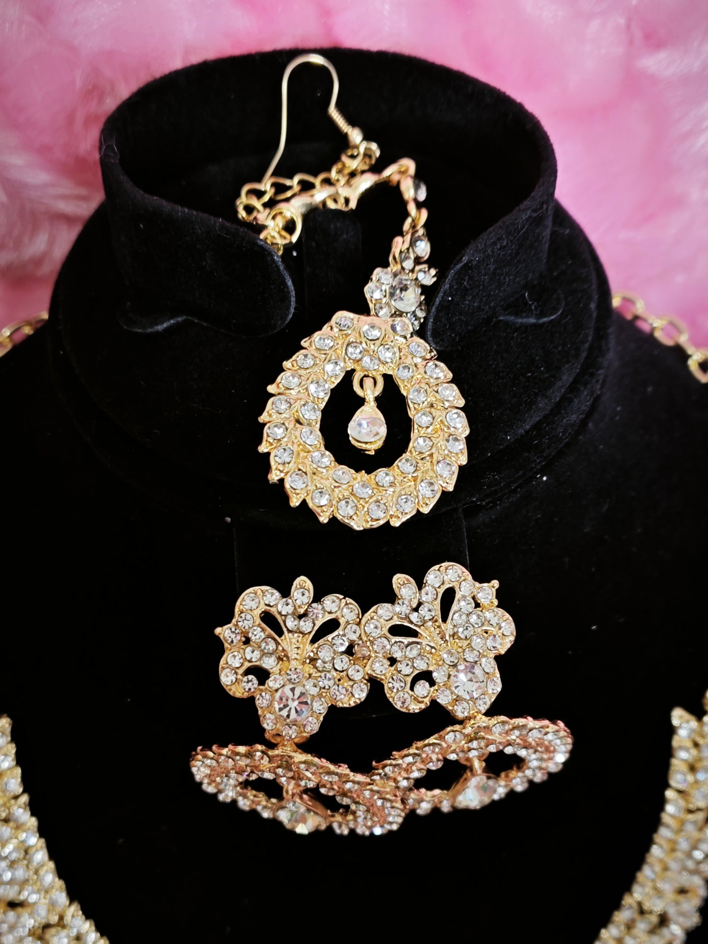 Luxury Full Diamond Twisted Vine Statement Jewelry Set