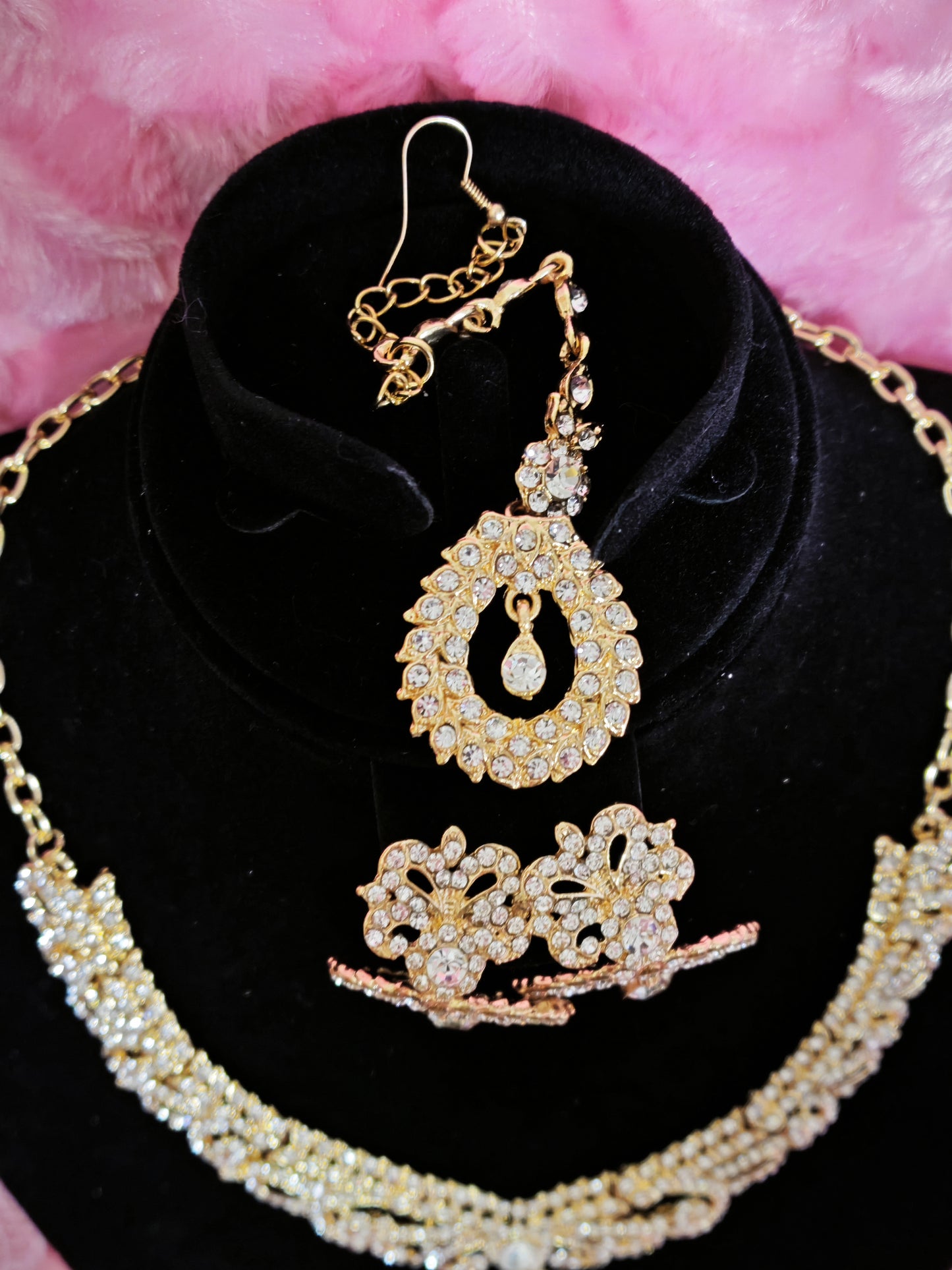 Luxury Full Diamond Twisted Vine Statement Jewelry Set
