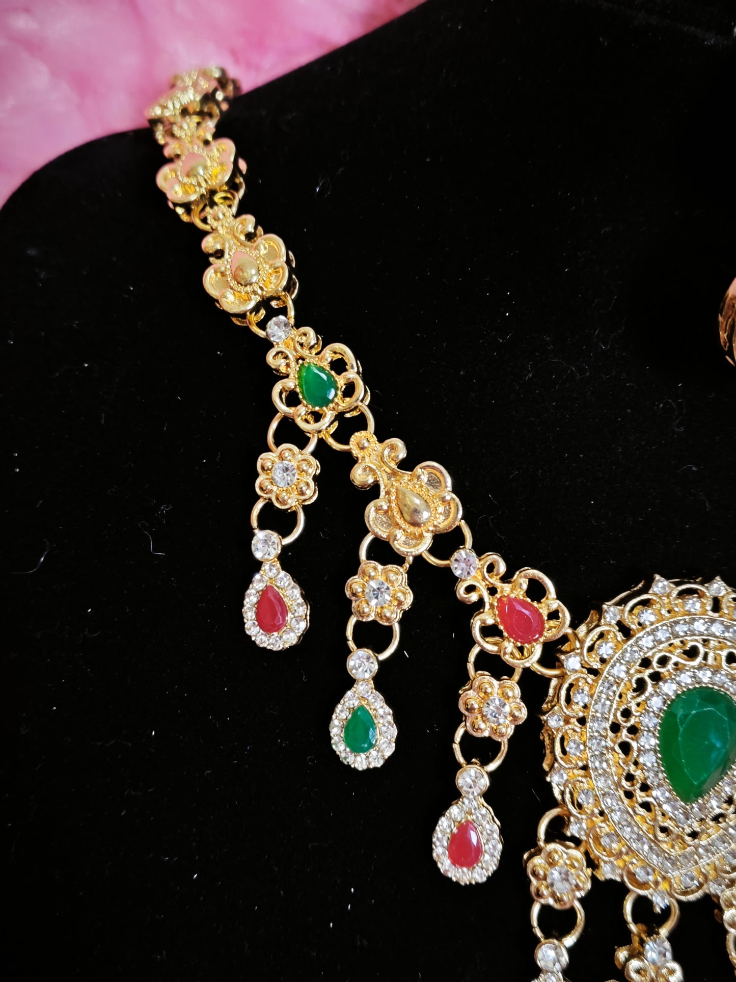 Luxury Emerald Tassel Statement Jewelry Set