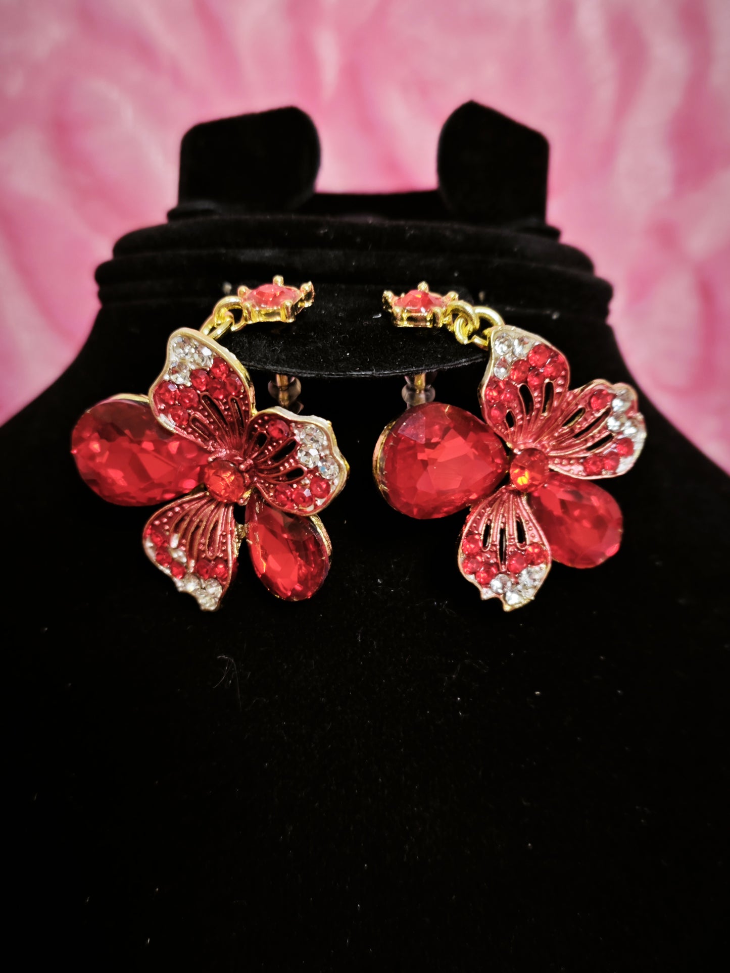 Majestic Crimson Jewel Butterfly Regal Jewelry Set