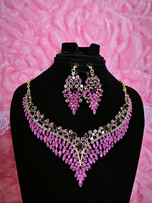 Majestic Crimson Jewel Butterfly Regal Jewelry Set