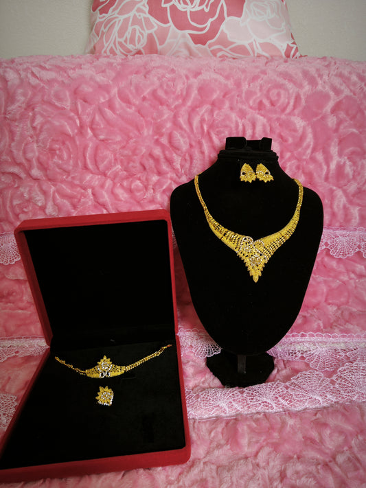 Majestic Gold Openwork V-Drop Regal Set