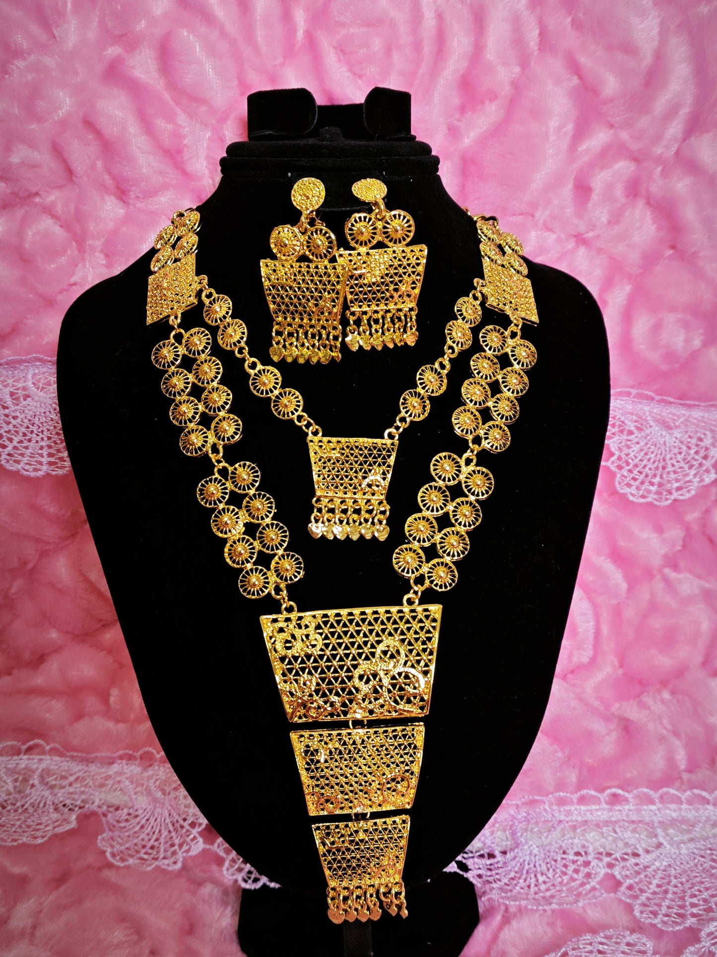 Imperial Gilded Trapezoid-Fringe Set