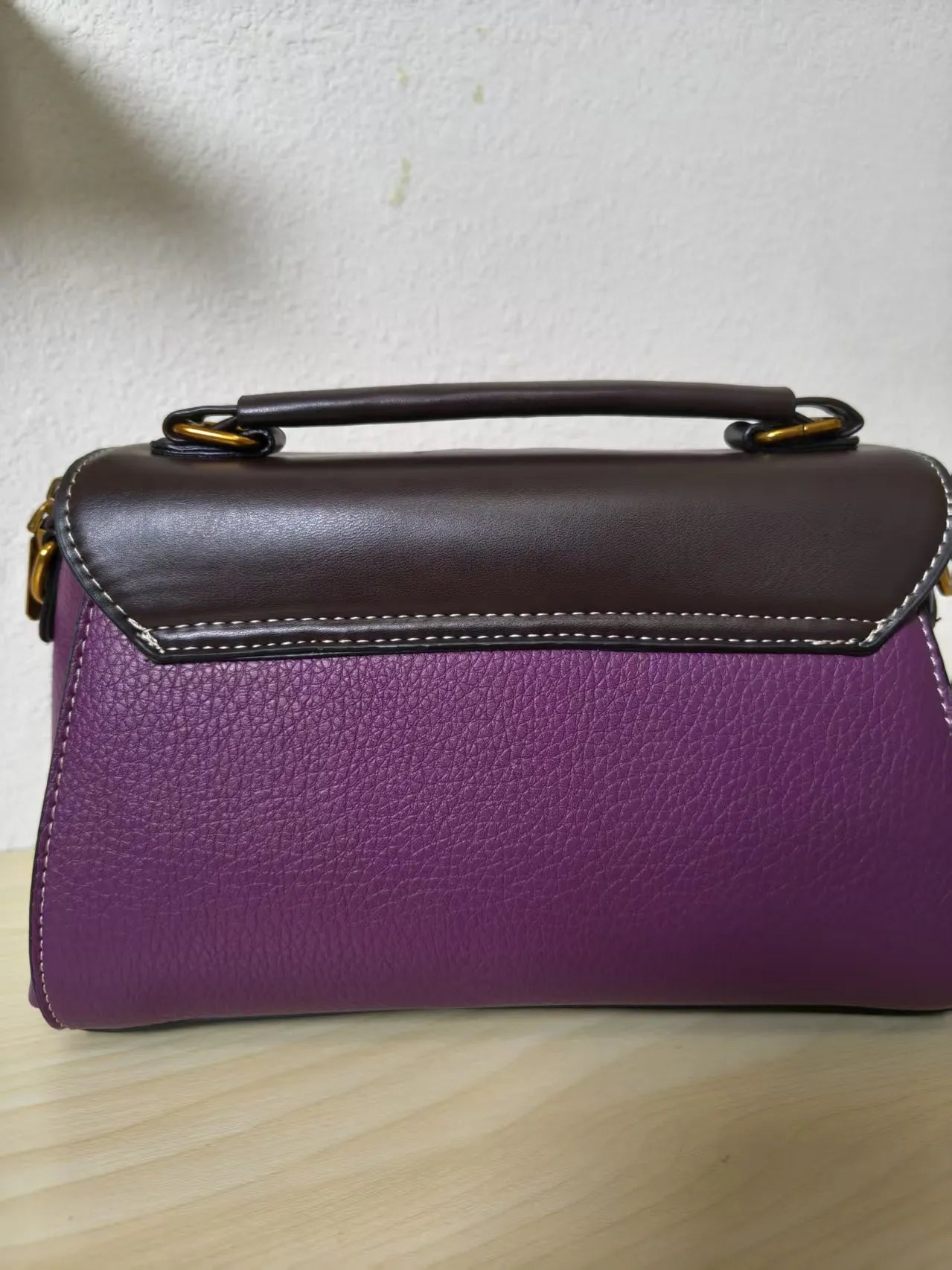 Deep Purple Lychee & Colorful Floral Embroidery Tote Bag (E36)