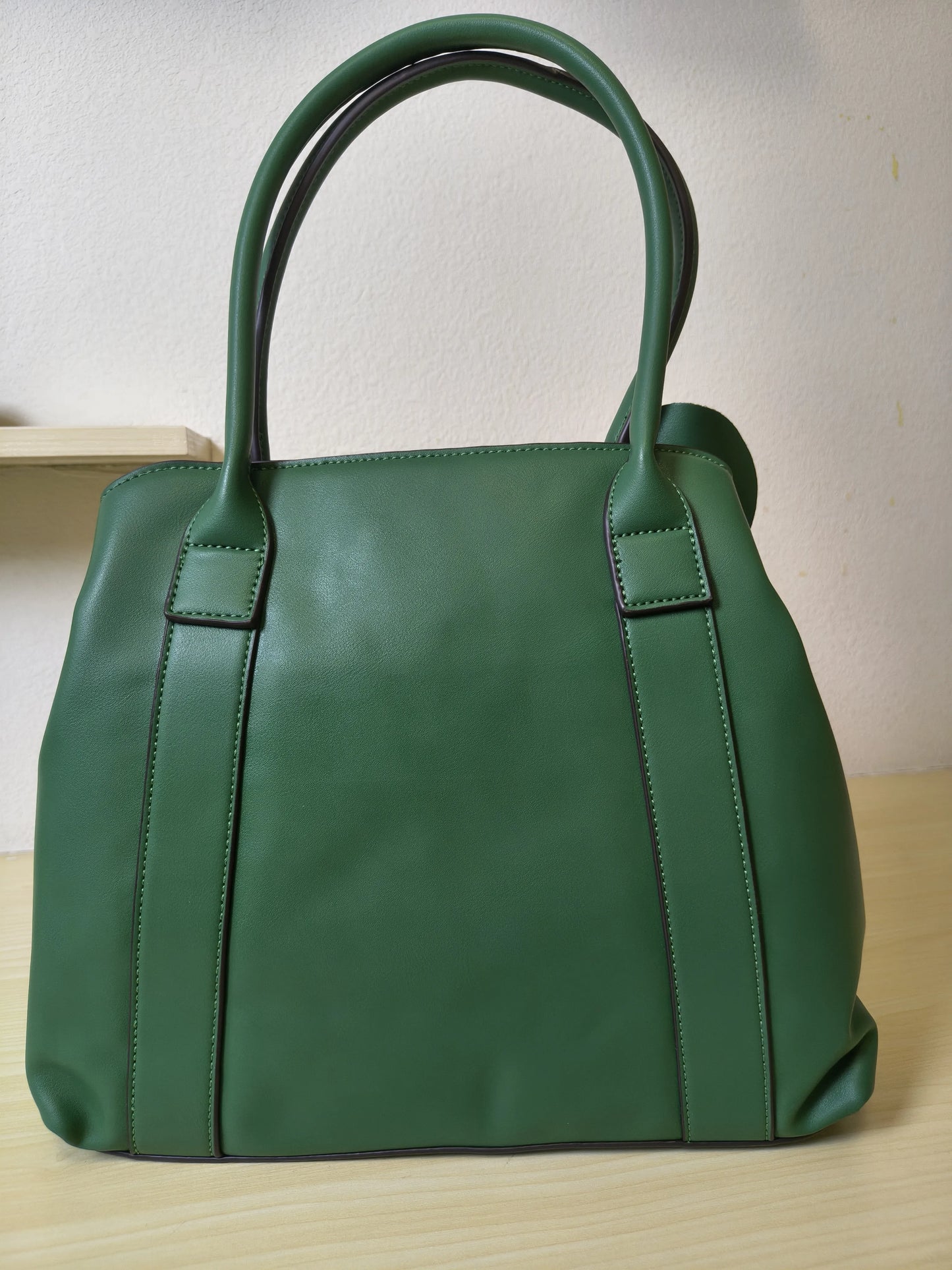 Emerald Green Structured 3D Floral Tote Bag (E48)