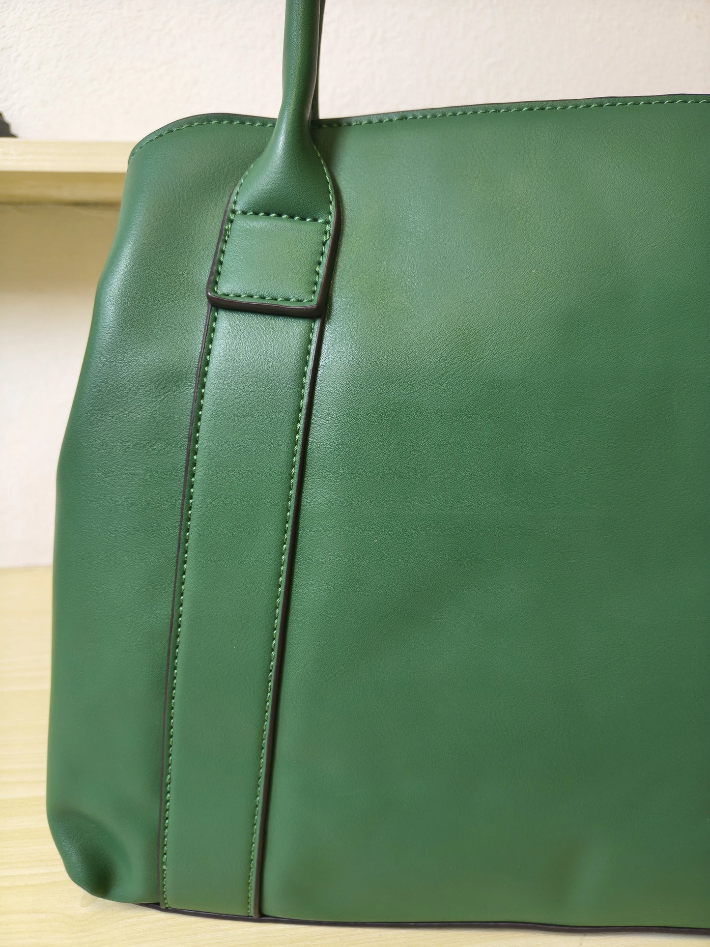 Emerald Green Structured 3D Floral Tote Bag (E48)