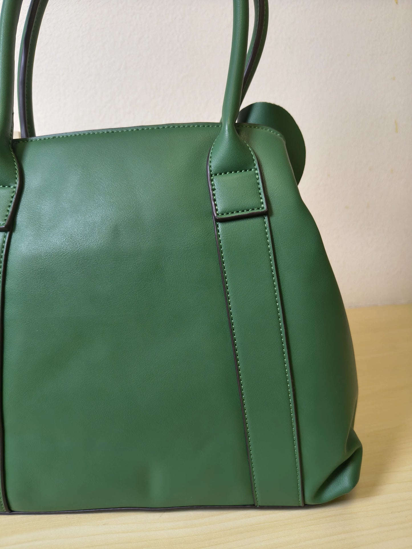 Emerald Green Structured 3D Floral Tote Bag (E48)