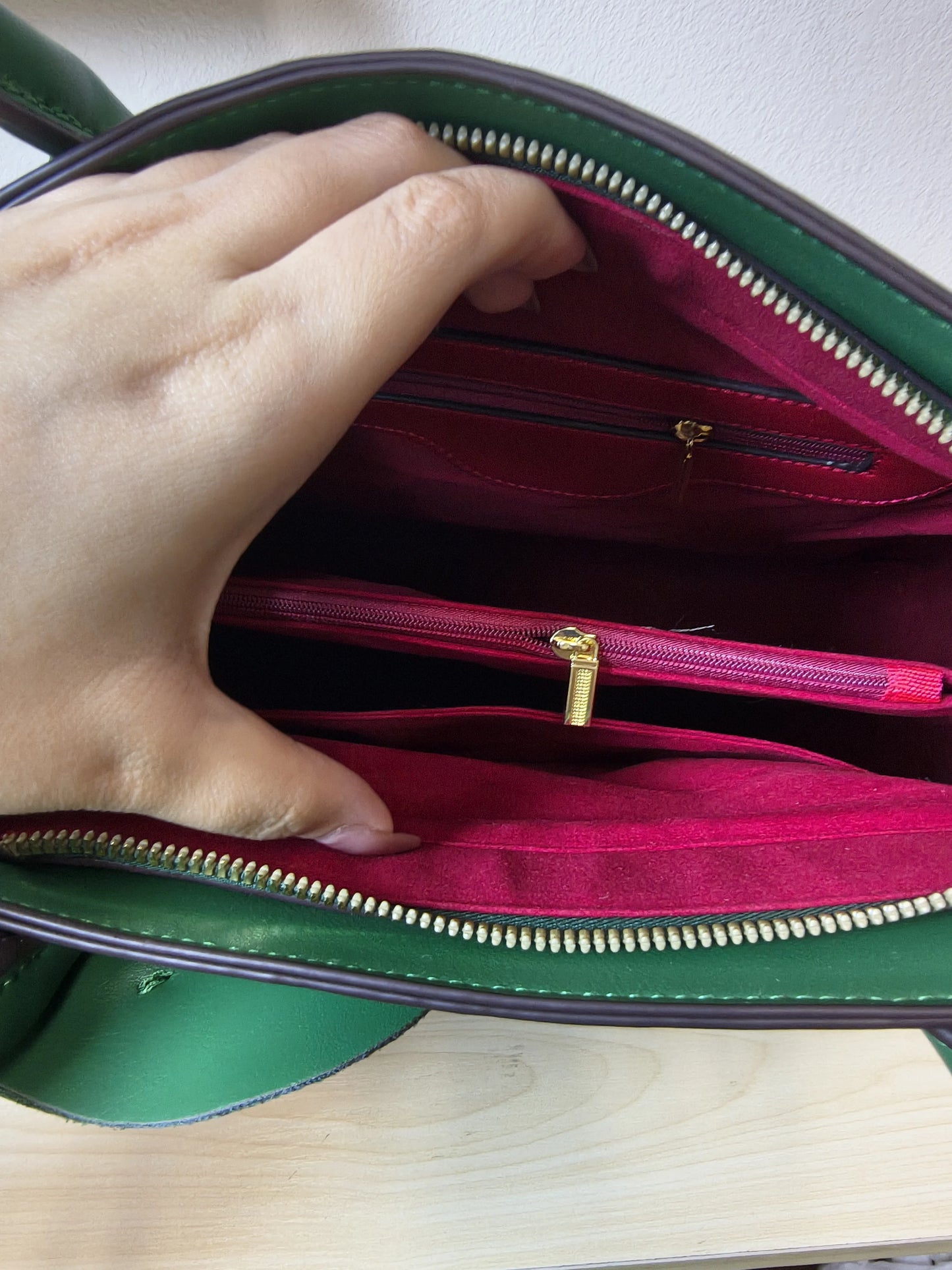 Emerald Green Structured 3D Floral Tote Bag (E48)