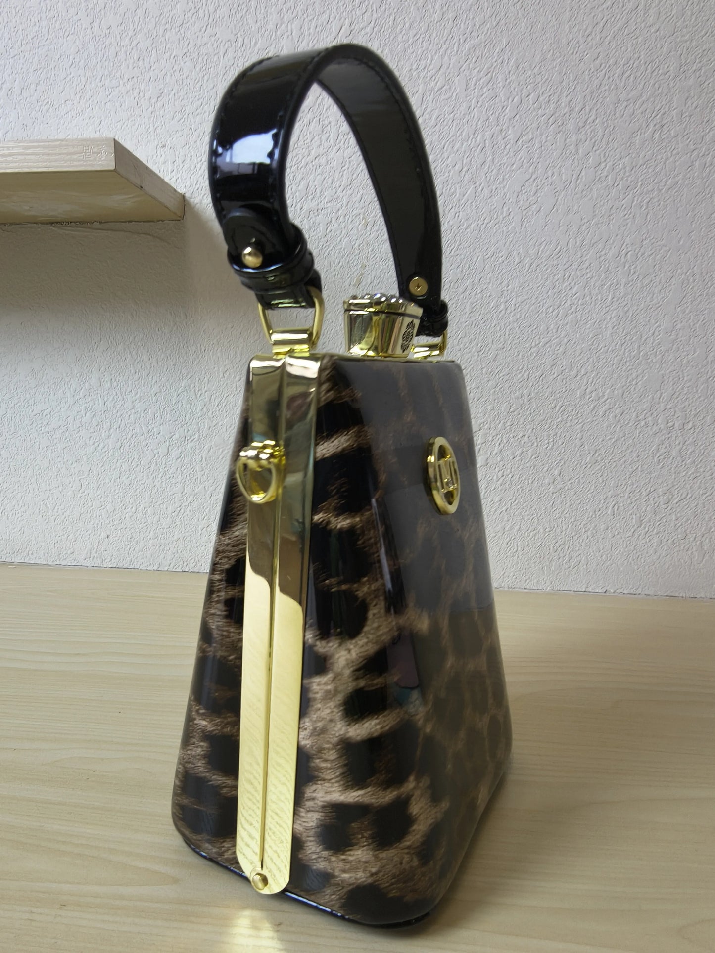 Classic Metallic Texture Structured Rhinestone Frame Box Bag (E53)