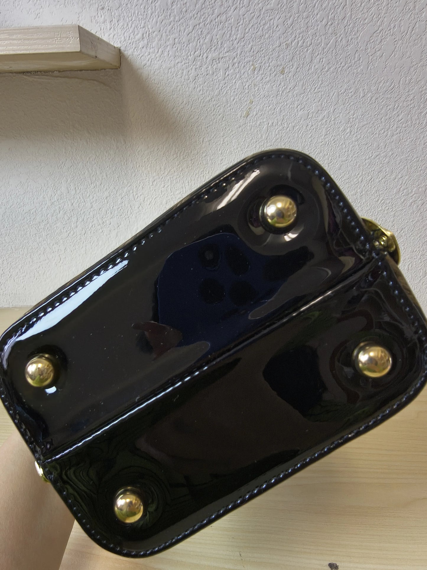 Classic Metallic Texture Structured Rhinestone Frame Box Bag (E53)