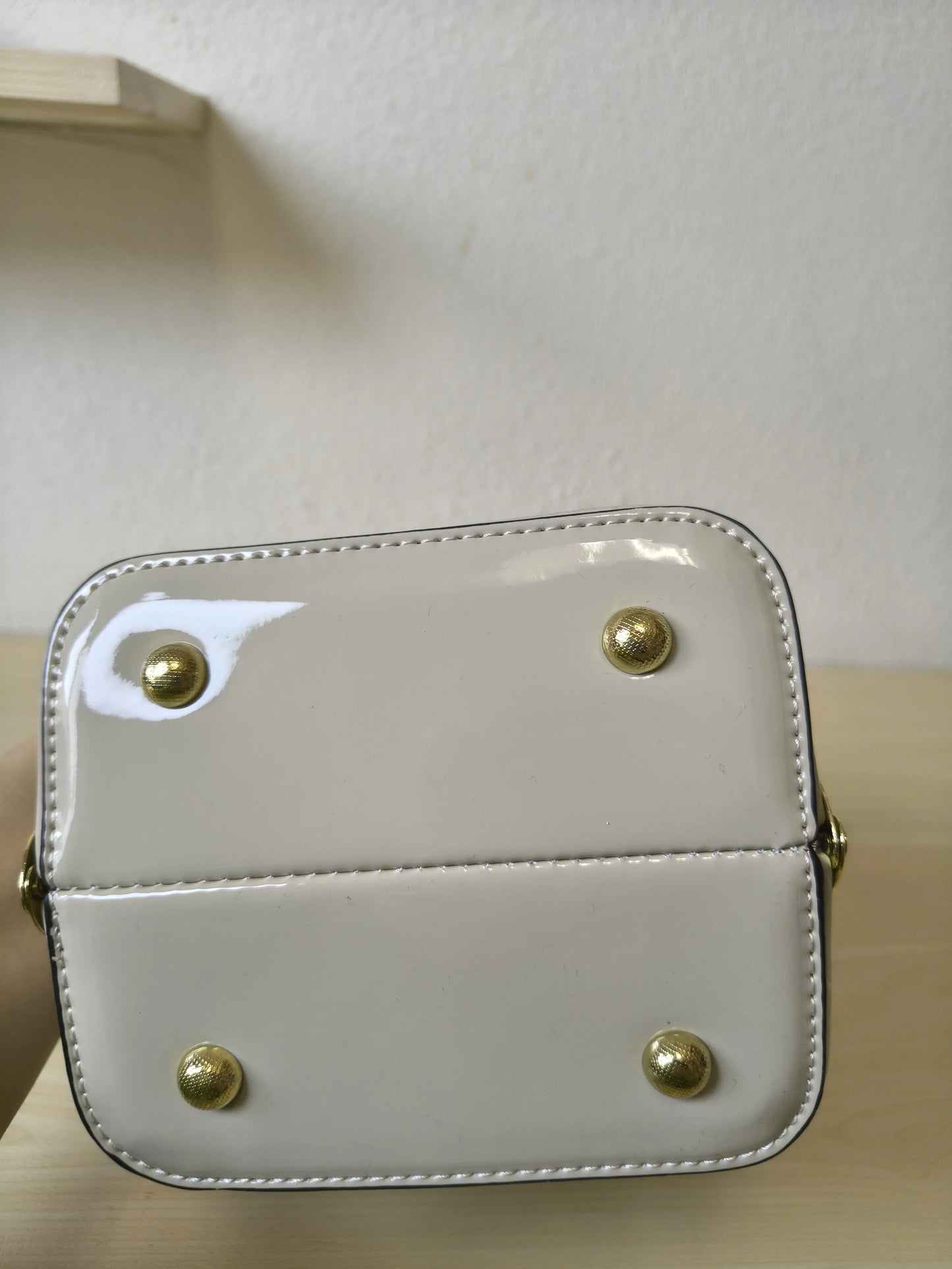 Pure White Structured Rhinestone Frame Box Bag (E57)